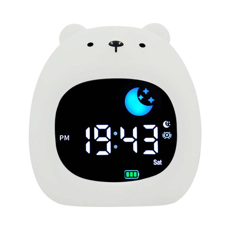 Sleep Trainer Clock: Educational Nightlight, Alarm Clock with White Noise Machine - Bear
