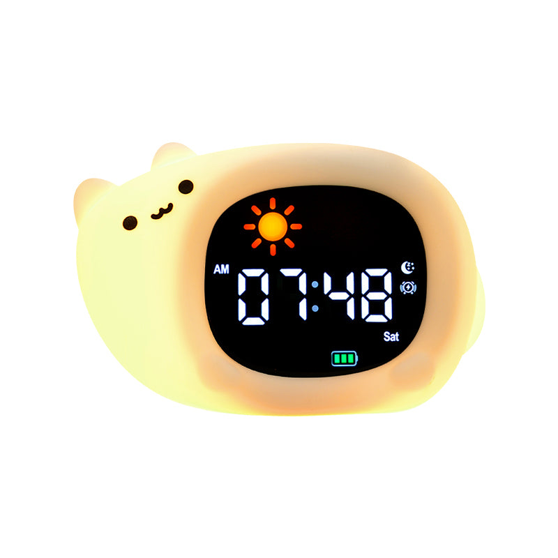 Sleep Trainer Clock: Educational Nightlight, Alarm Clock with White Noise Machine  - Cat