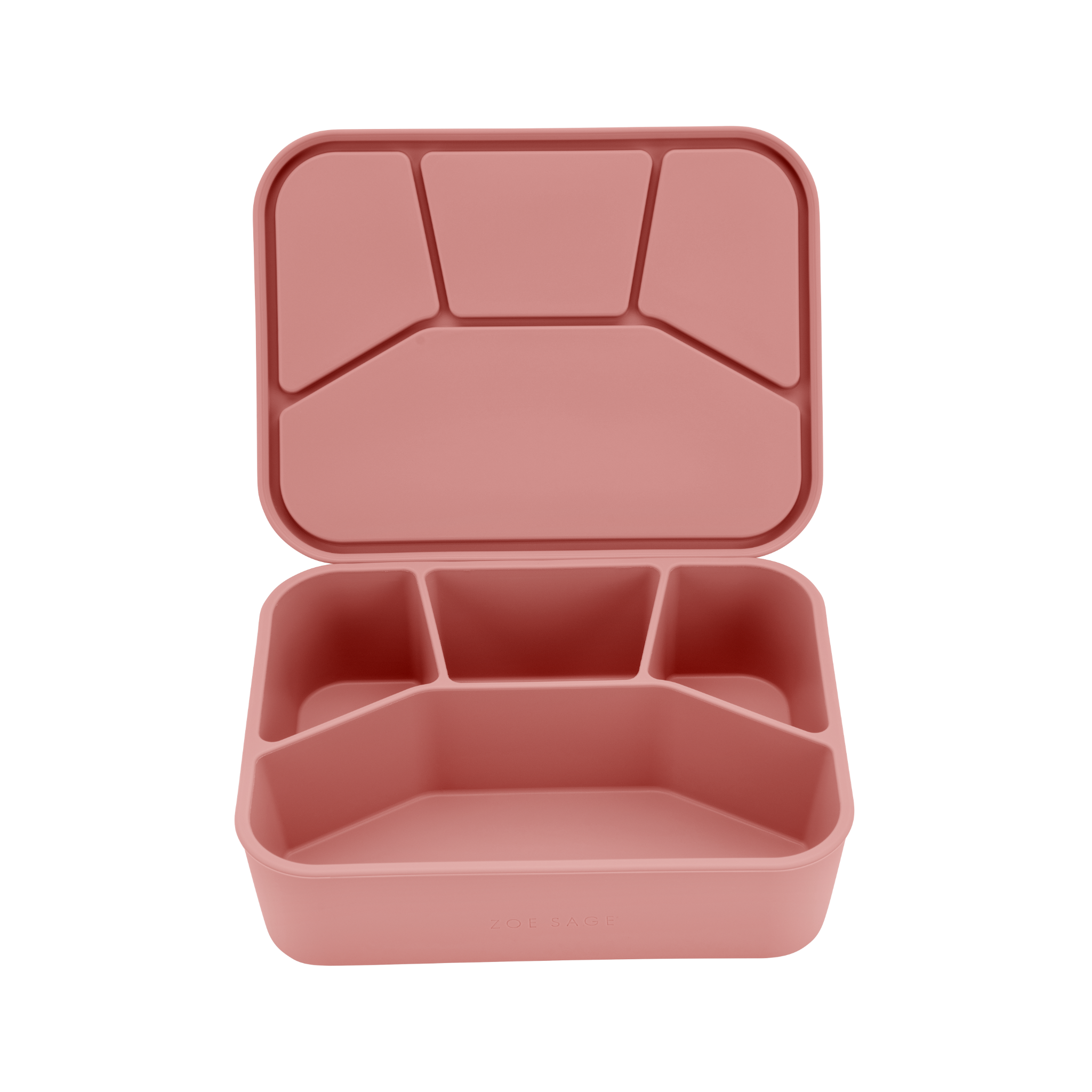 Silicone Bento Lunch Box- 4 Compartment - Dusty Pink