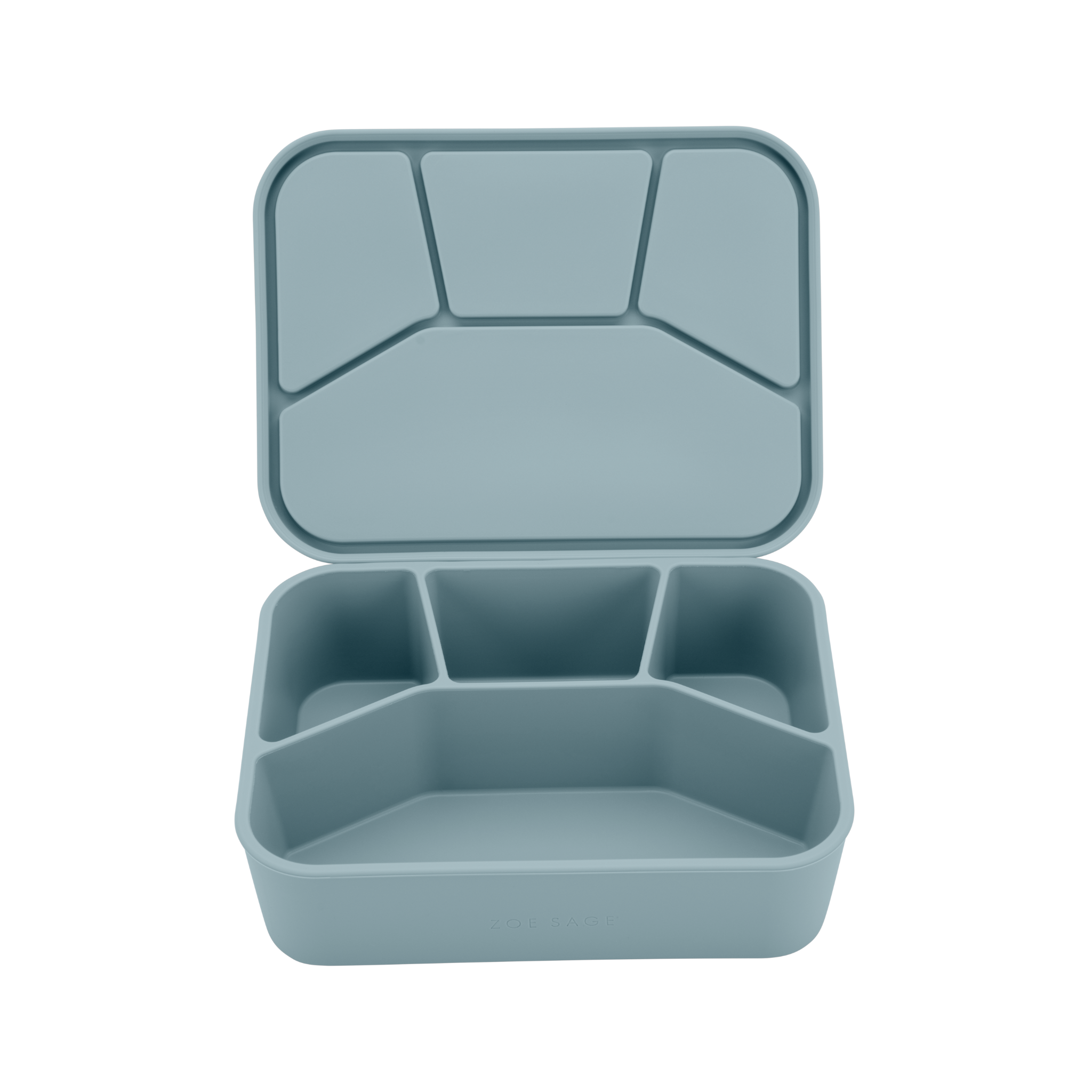 Silicone Bento Lunch Box- 4 Compartment - Rock Blue