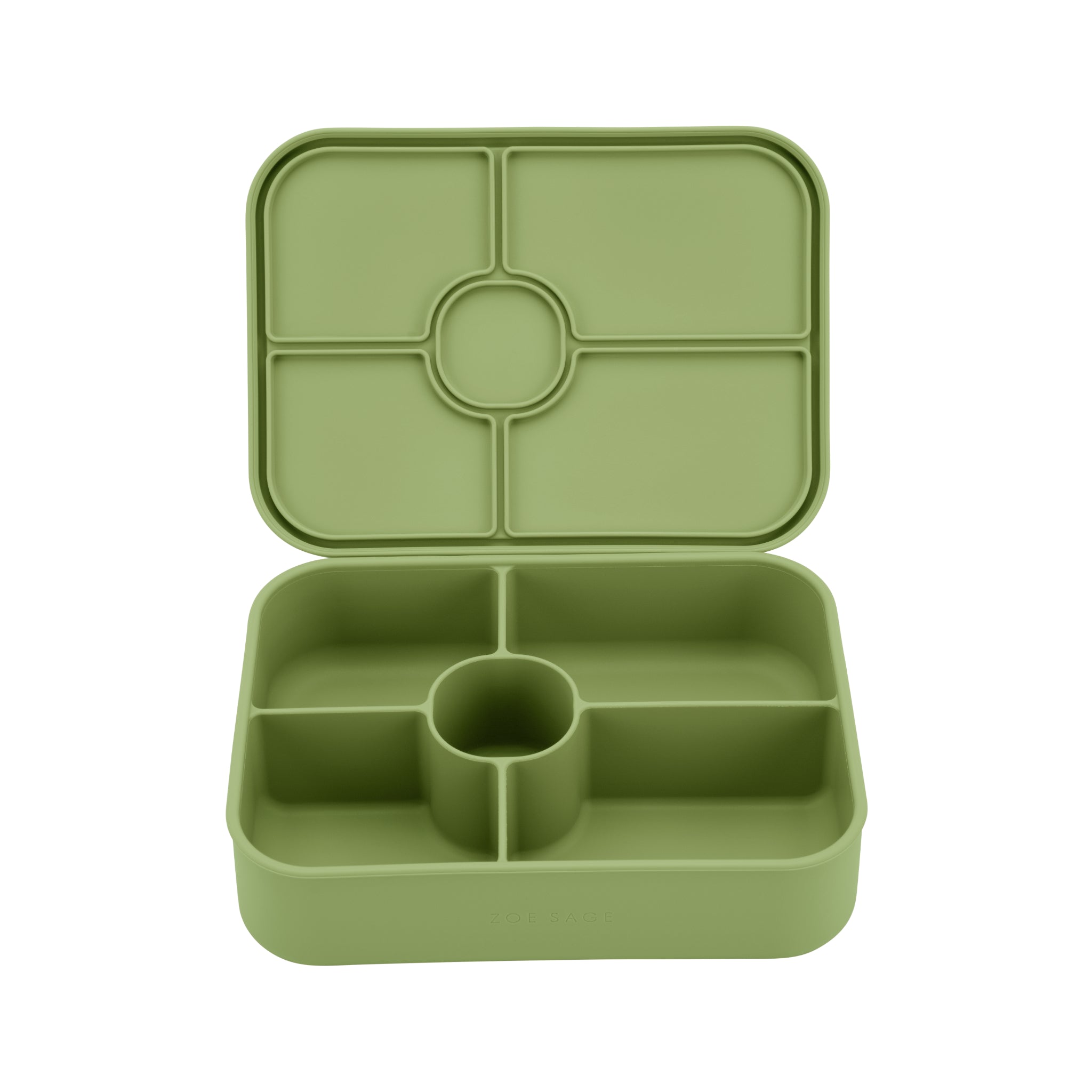 Silicone Bento Lunch Box 5 Compartment - Sage Green