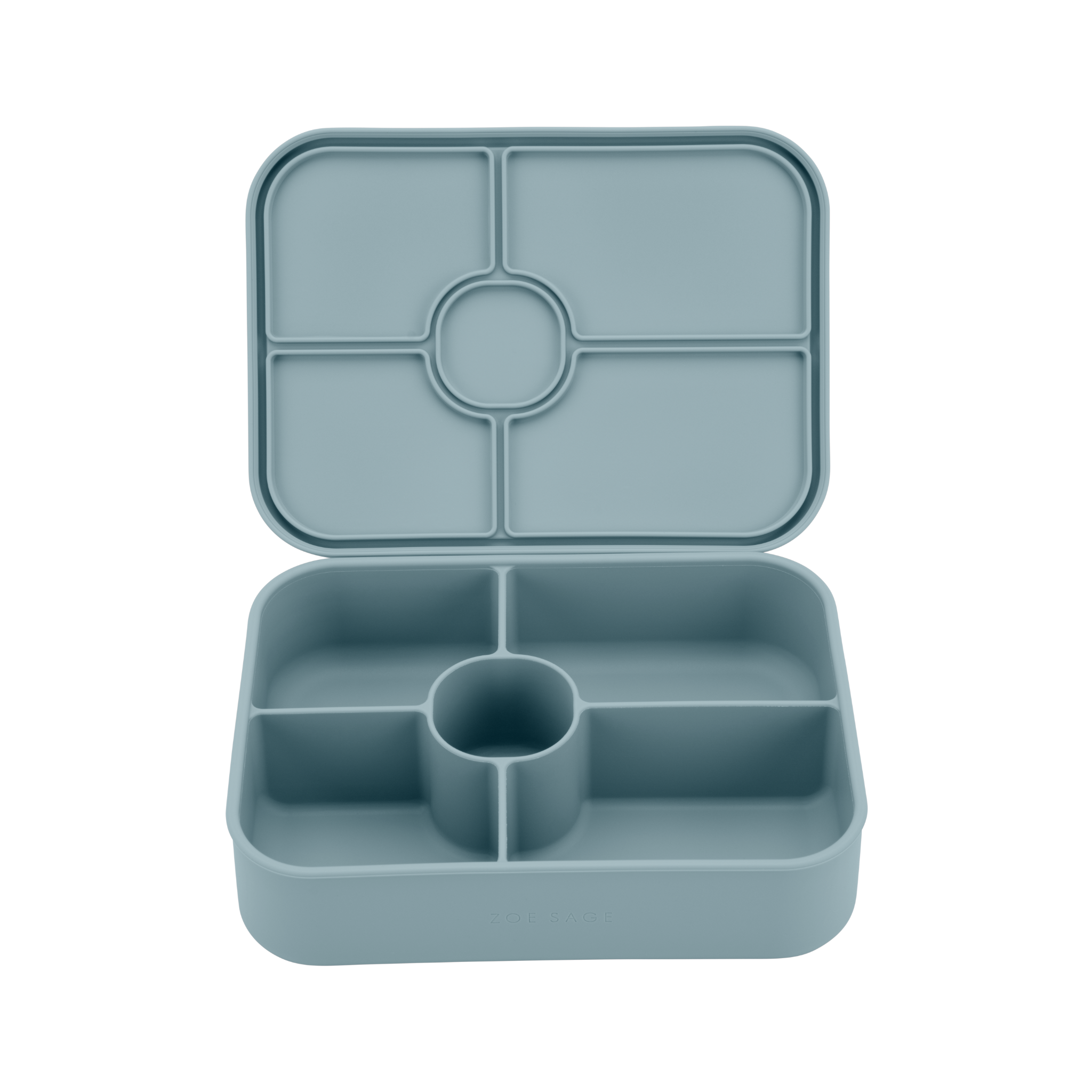 Silicone Bento Lunch Box 5 Compartment - Rock Blue
