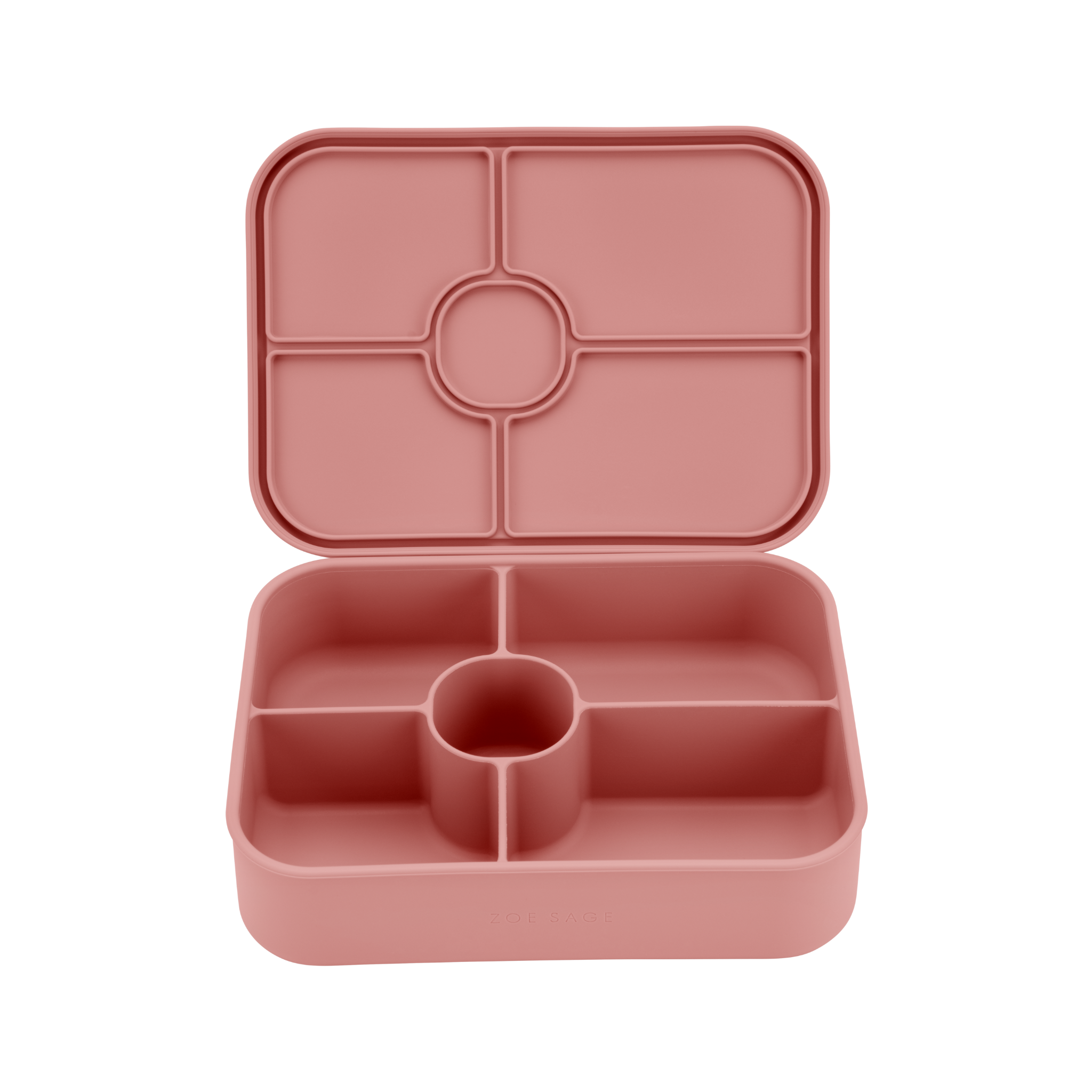 Silicone Bento Lunch Box 5 Compartment - Dusty Pink