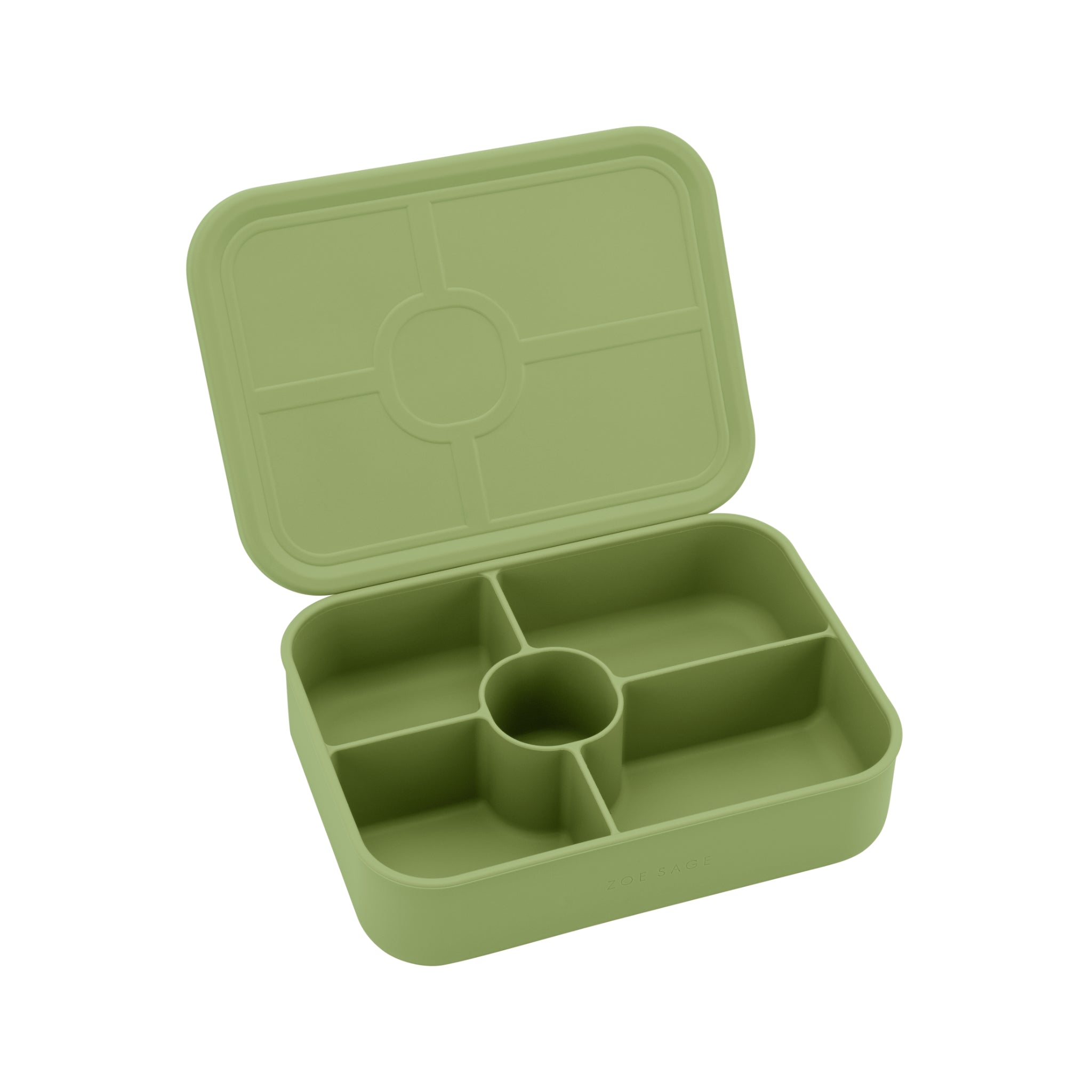Silicone Bento Lunch Box 5 Compartment - Sage Green