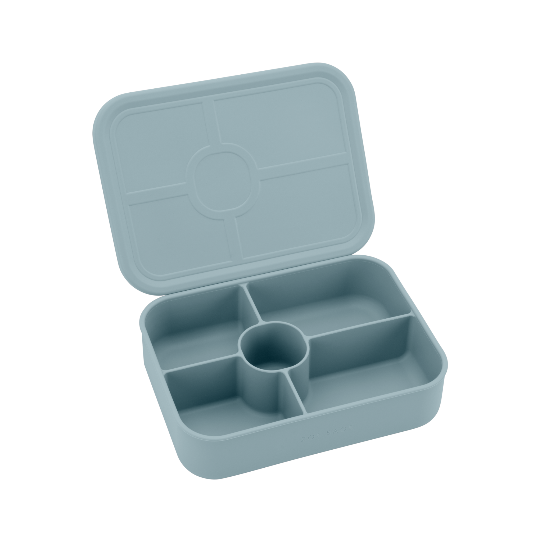Silicone Bento Lunch Box 5 Compartment - Rock Blue