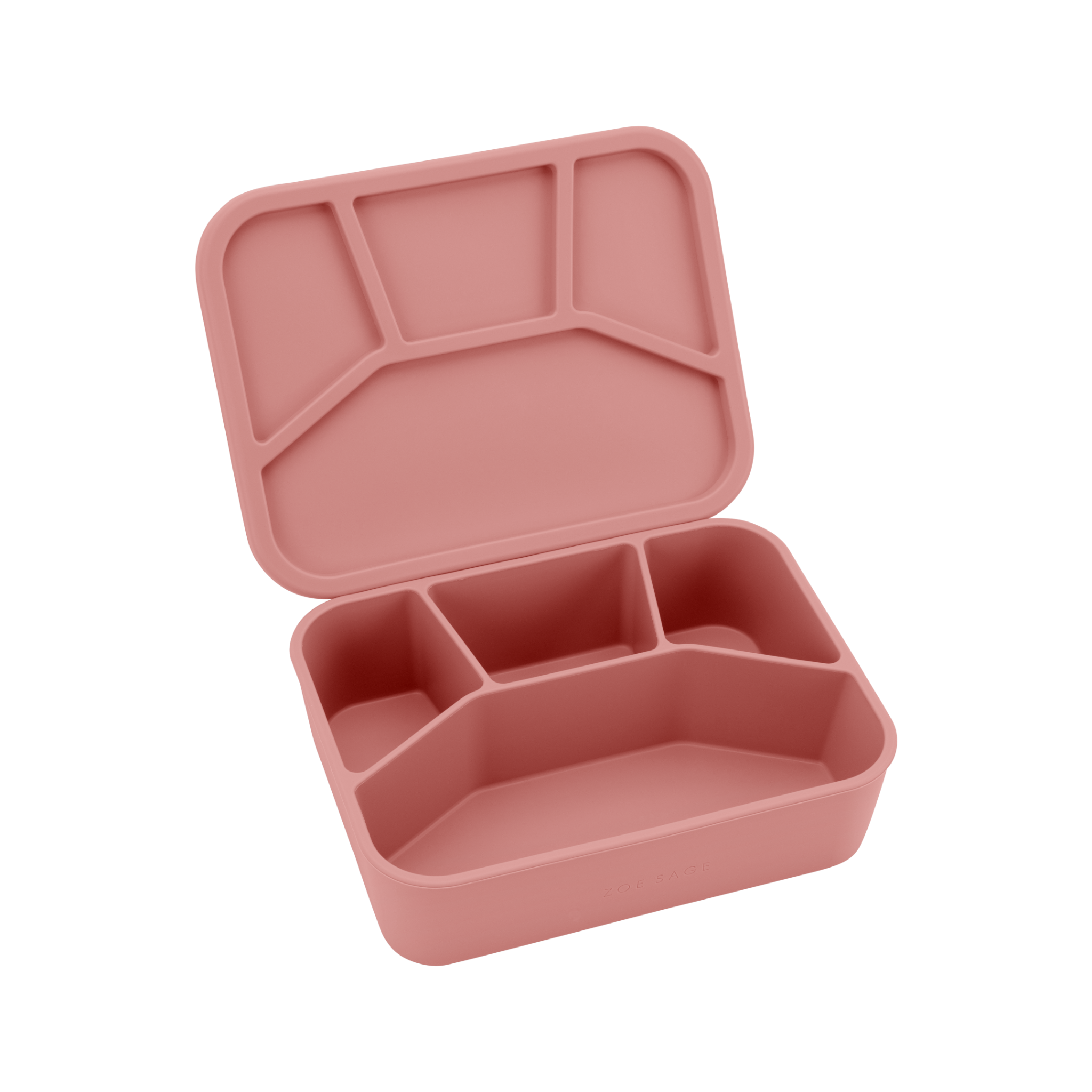 Silicone Bento Lunch Box- 4 Compartment - Dusty Pink