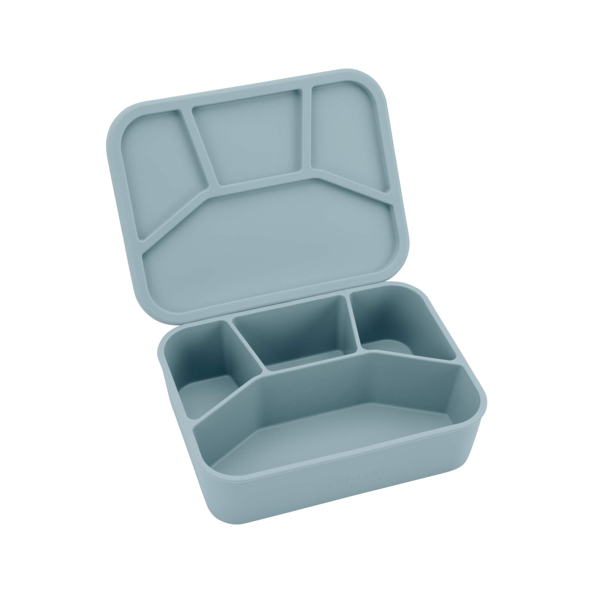 Silicone Bento Lunch Box- 4 Compartment - Rock Blue