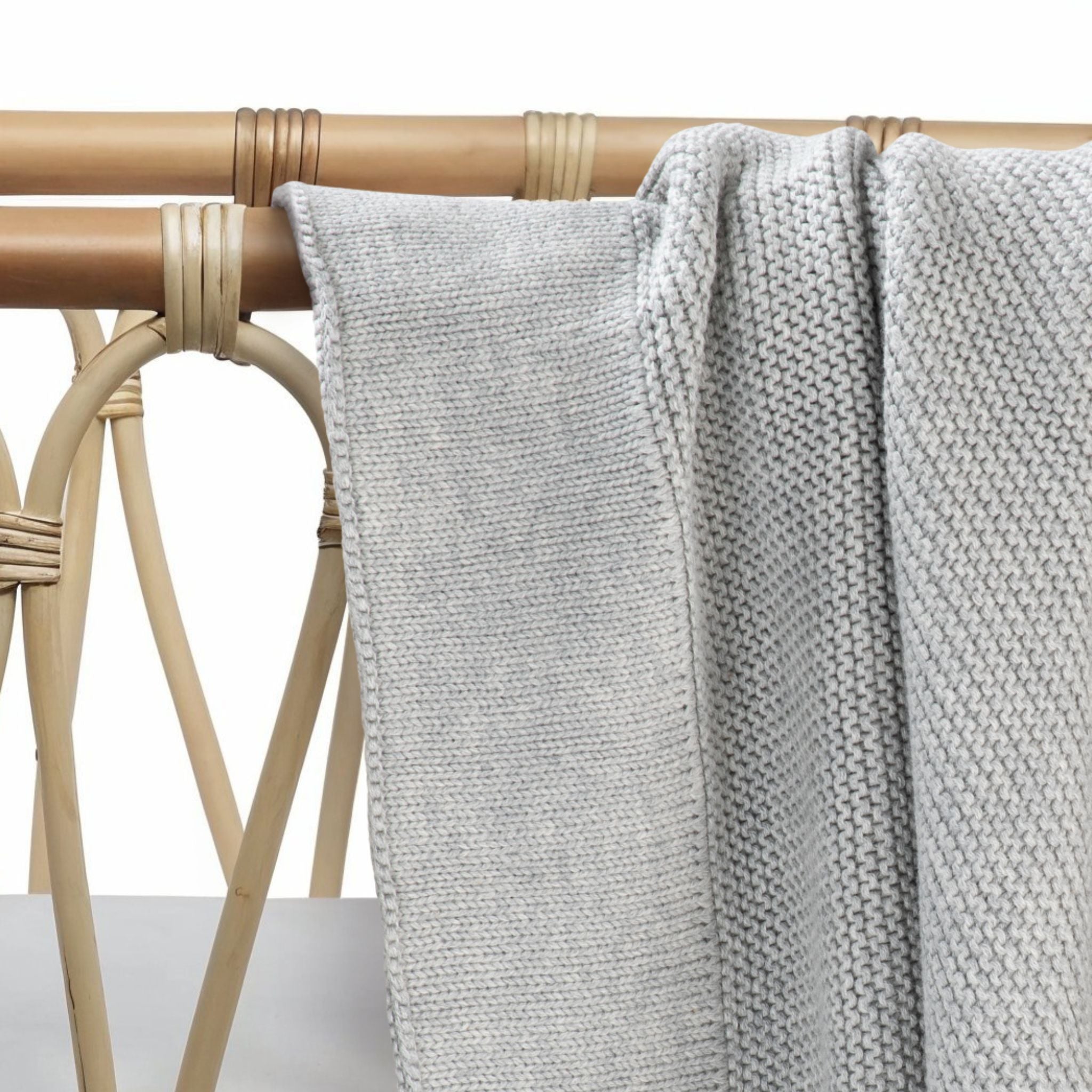 Cotton Classic Knit Baby Blanket - Dove Grey