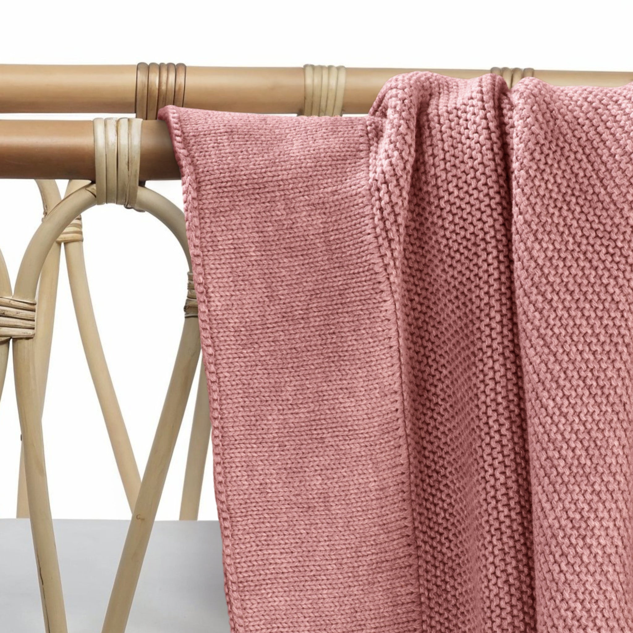 Cotton Classic Knit Baby Blanket - Plum