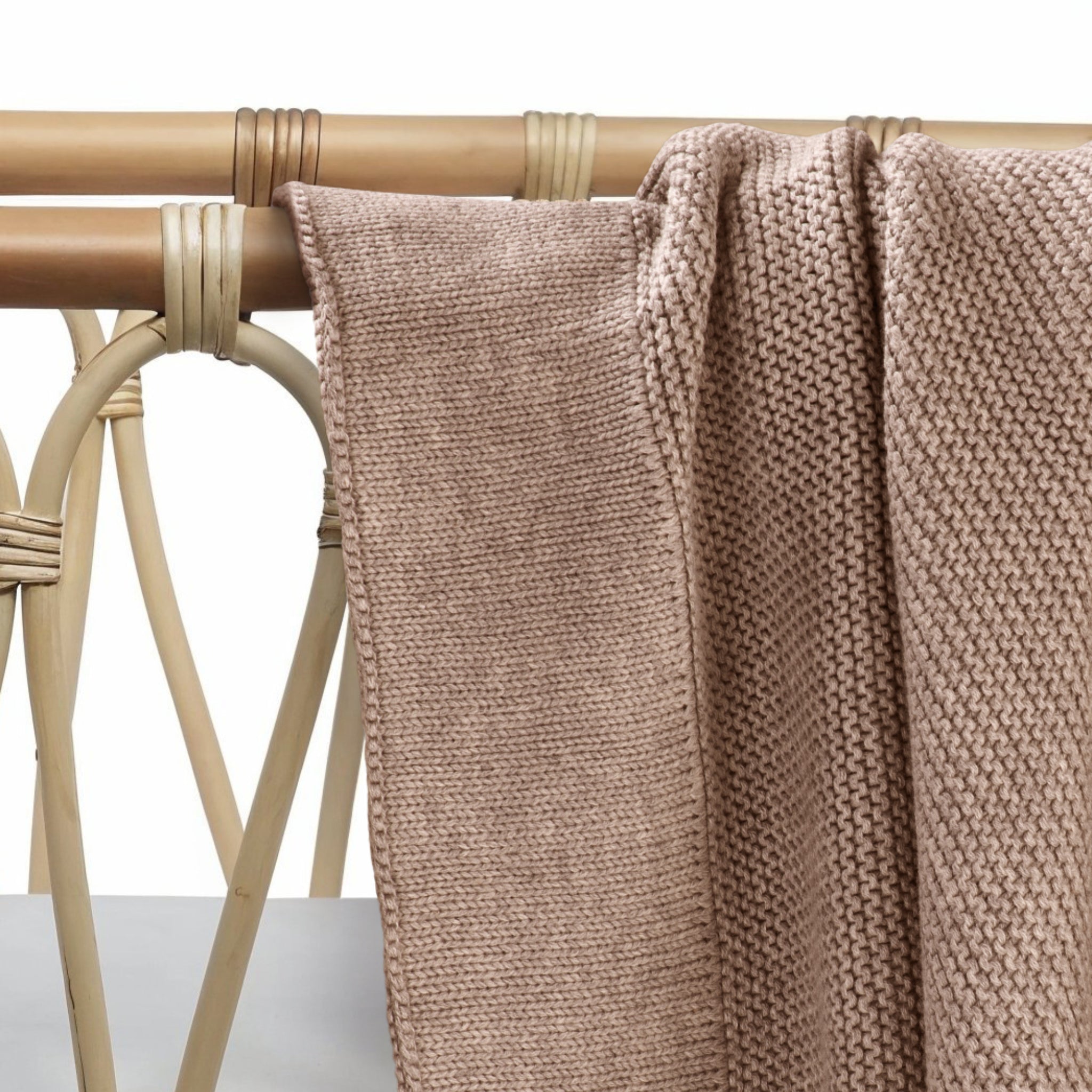 Cotton Classic Knit Baby Blanket - Mocha