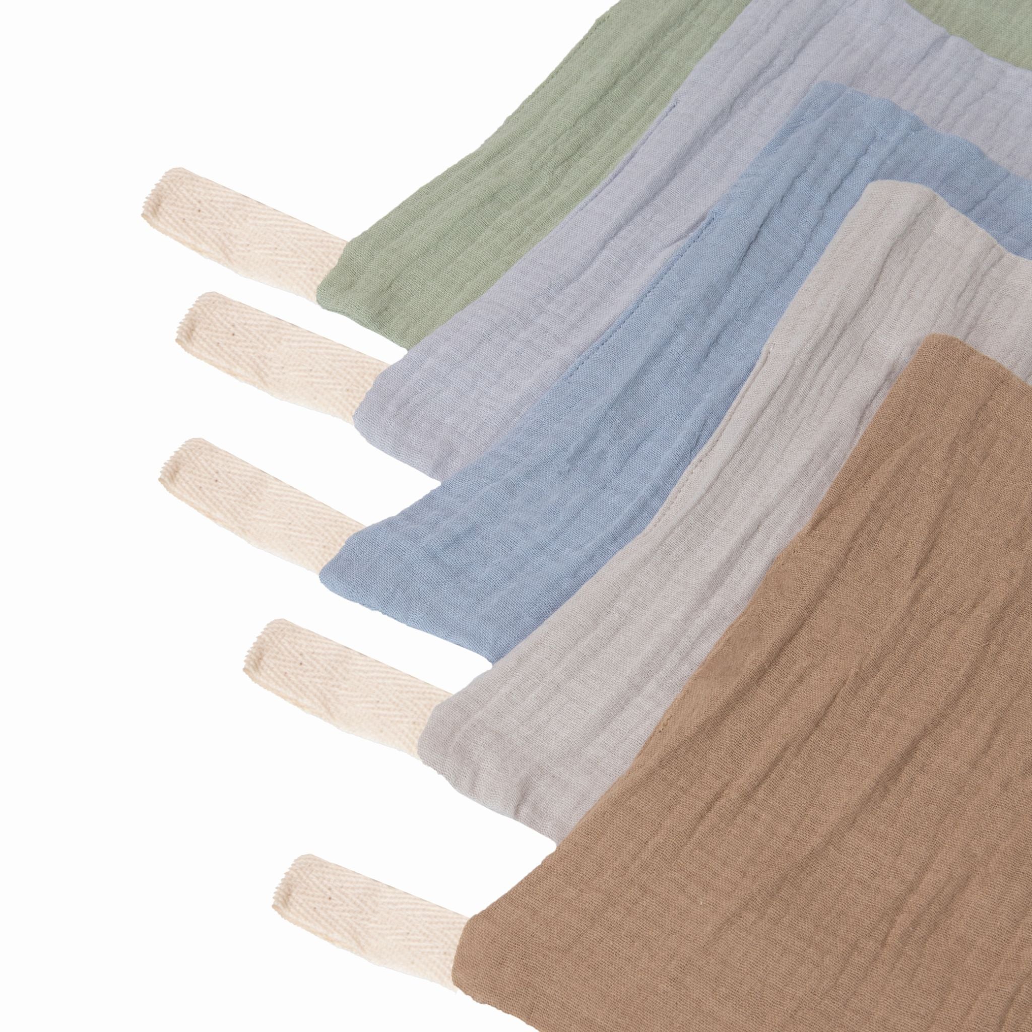 Organic Baby Wash Cloths Muslin - Earth and Sky 5 Pack