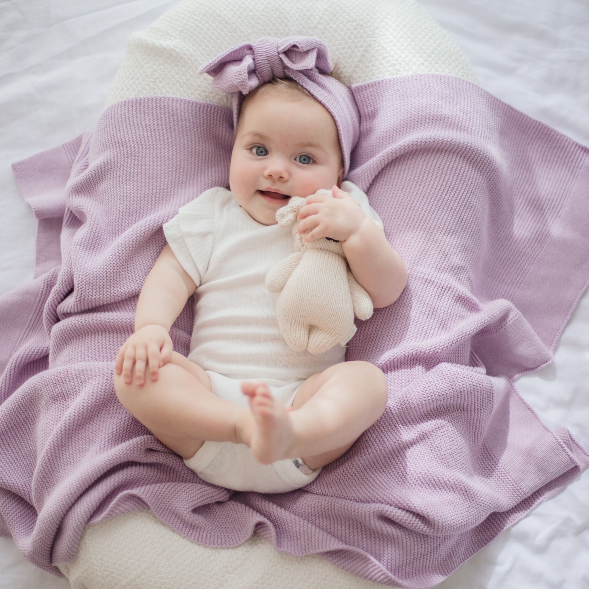 Knitted Oversized Topknot | Lilac