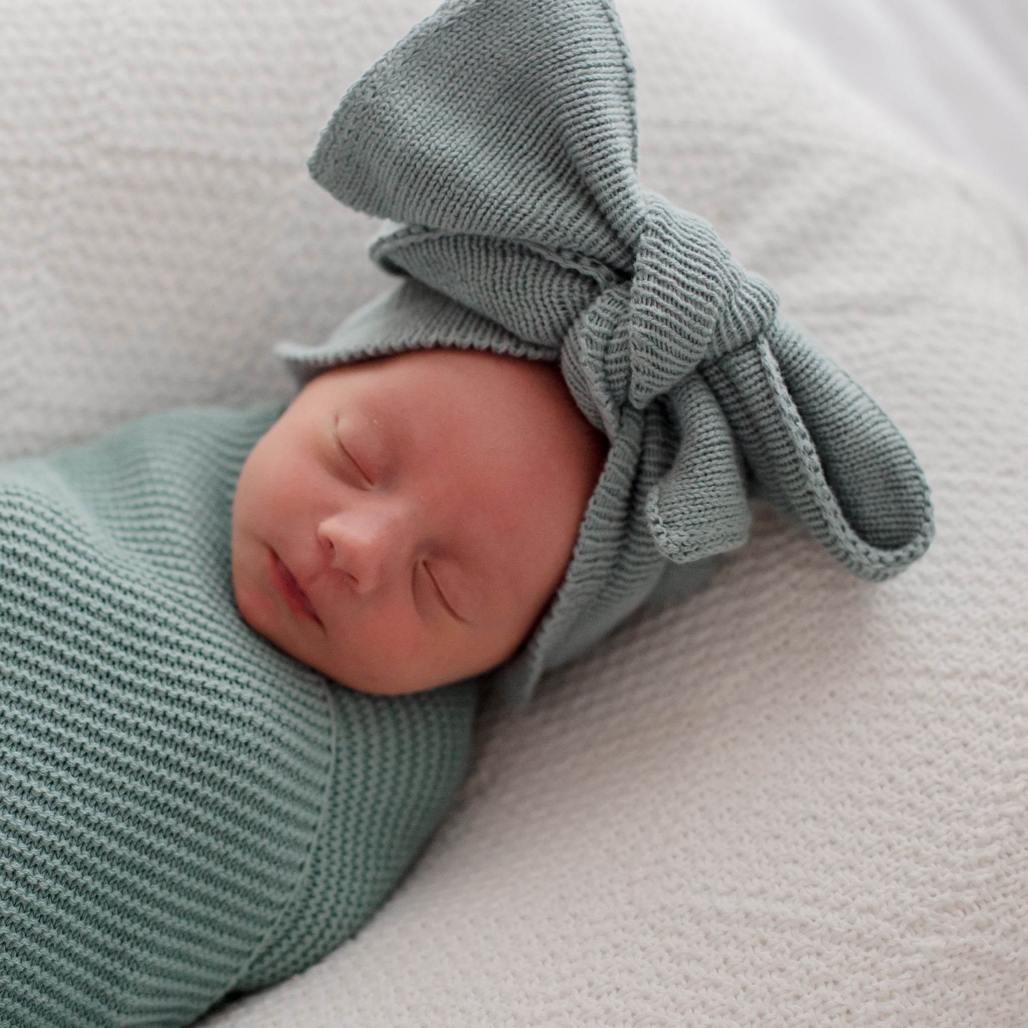 Baby Blanket and Topknot Set - Mantis Green