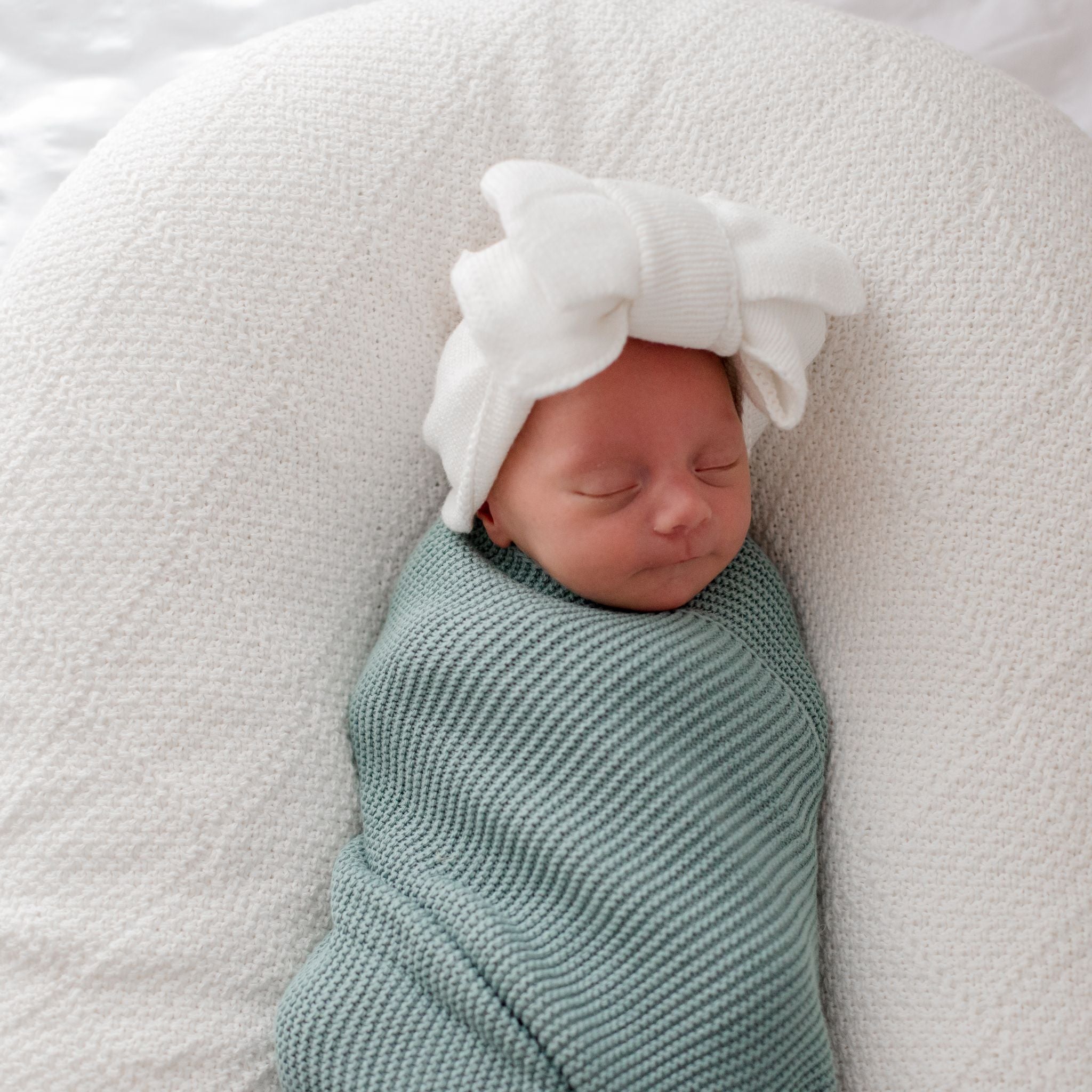 Baby Blanket and Topknot Set - Milk