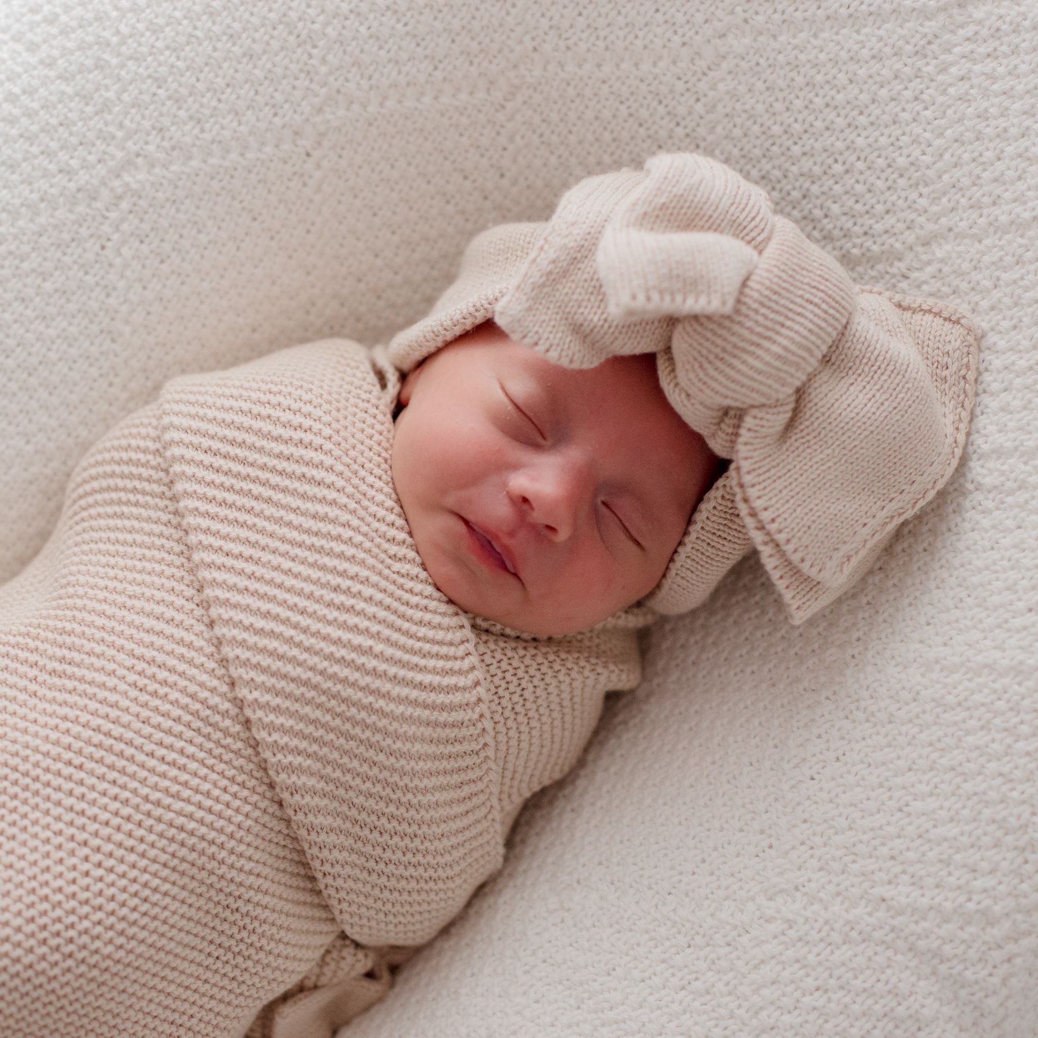 Baby Blanket and Topknot Set - Merino