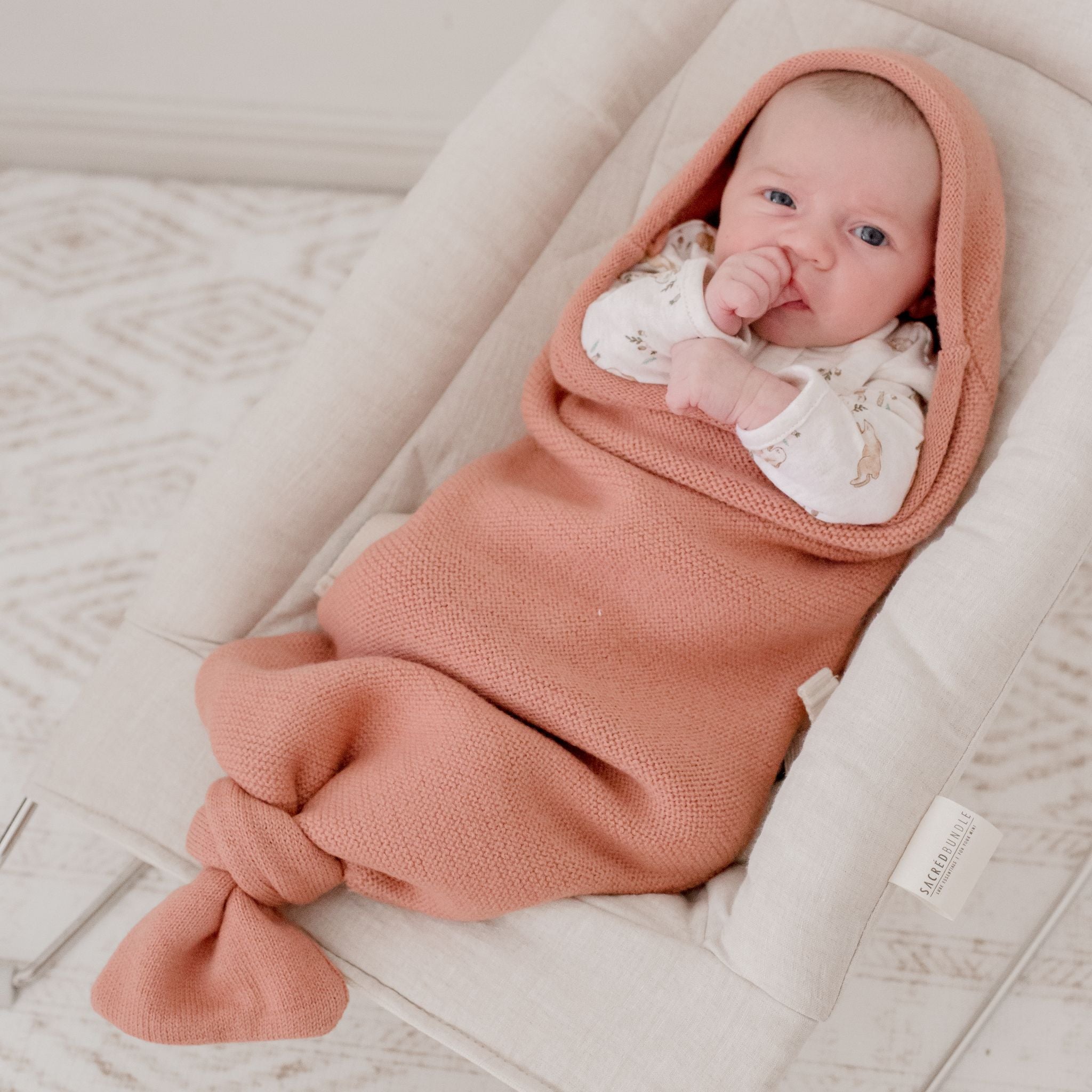Merino Wool Newborn Cocoon Wrap - Blossom