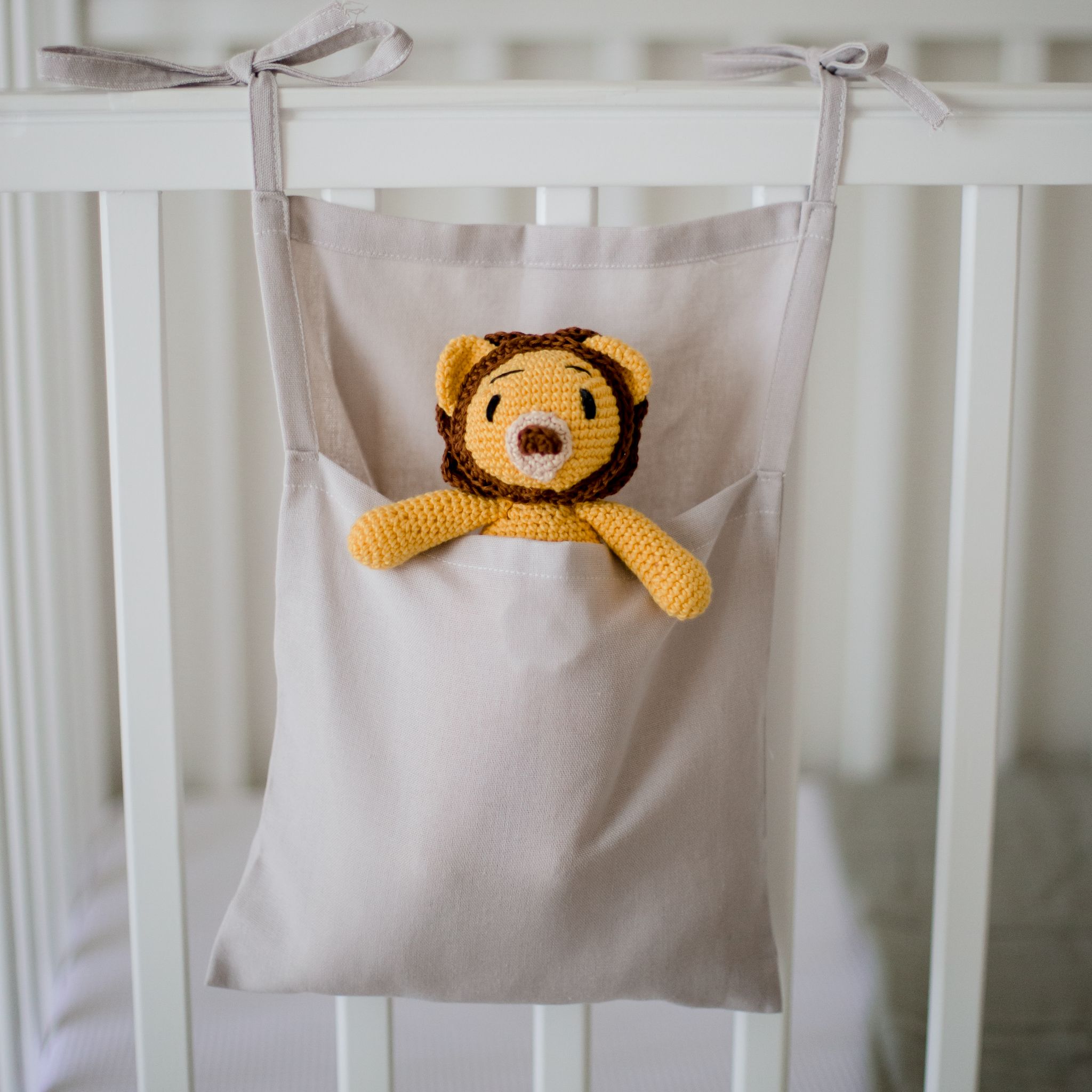 Linen Cot Organizers - Light Grey