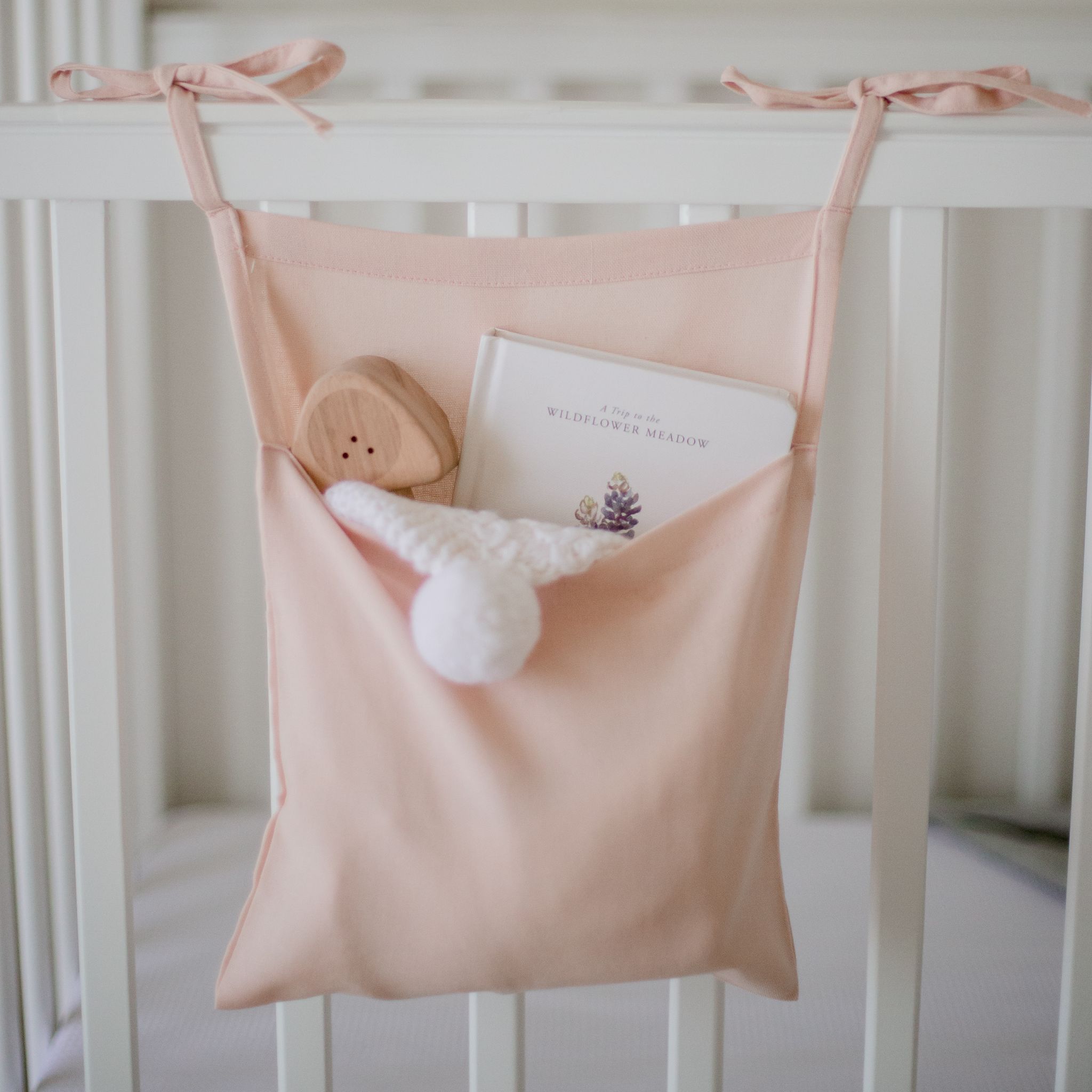Linen Cot Organizers -Pink
