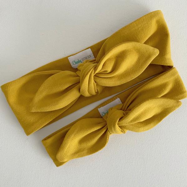 Top Knot Headband - Mustard