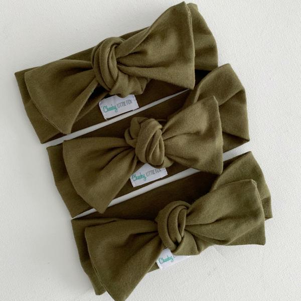 Baby Bow Knot Headband - Olive