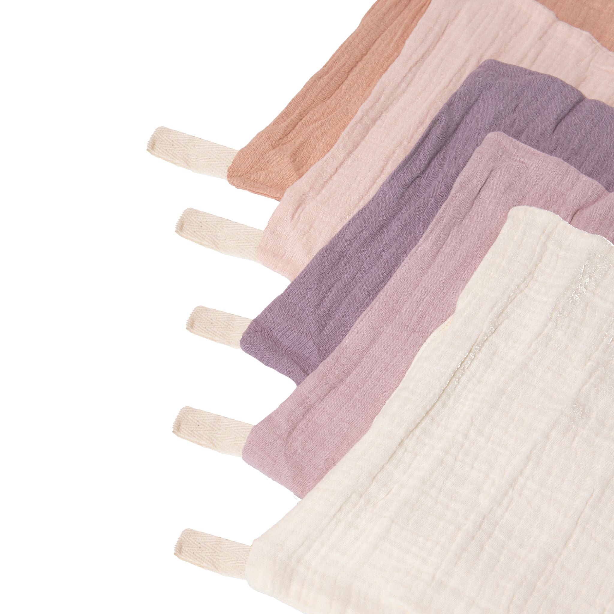 Organic Baby Wash Cloths Muslin - Lavender Blush 5 Pack