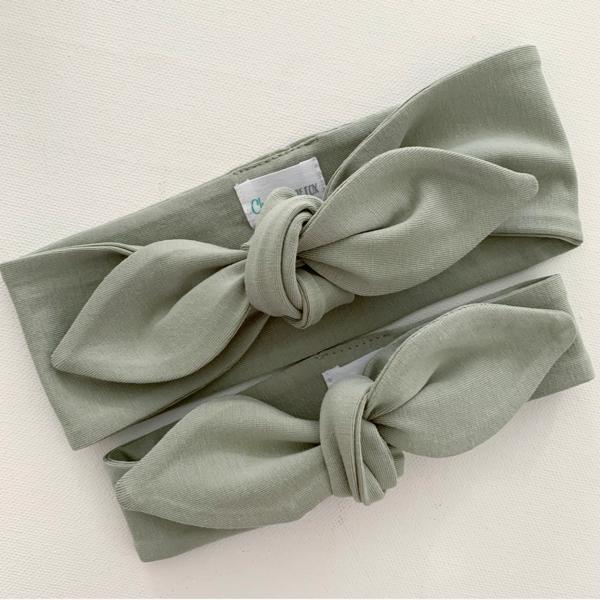 Baby Top Knot Headband - Sage