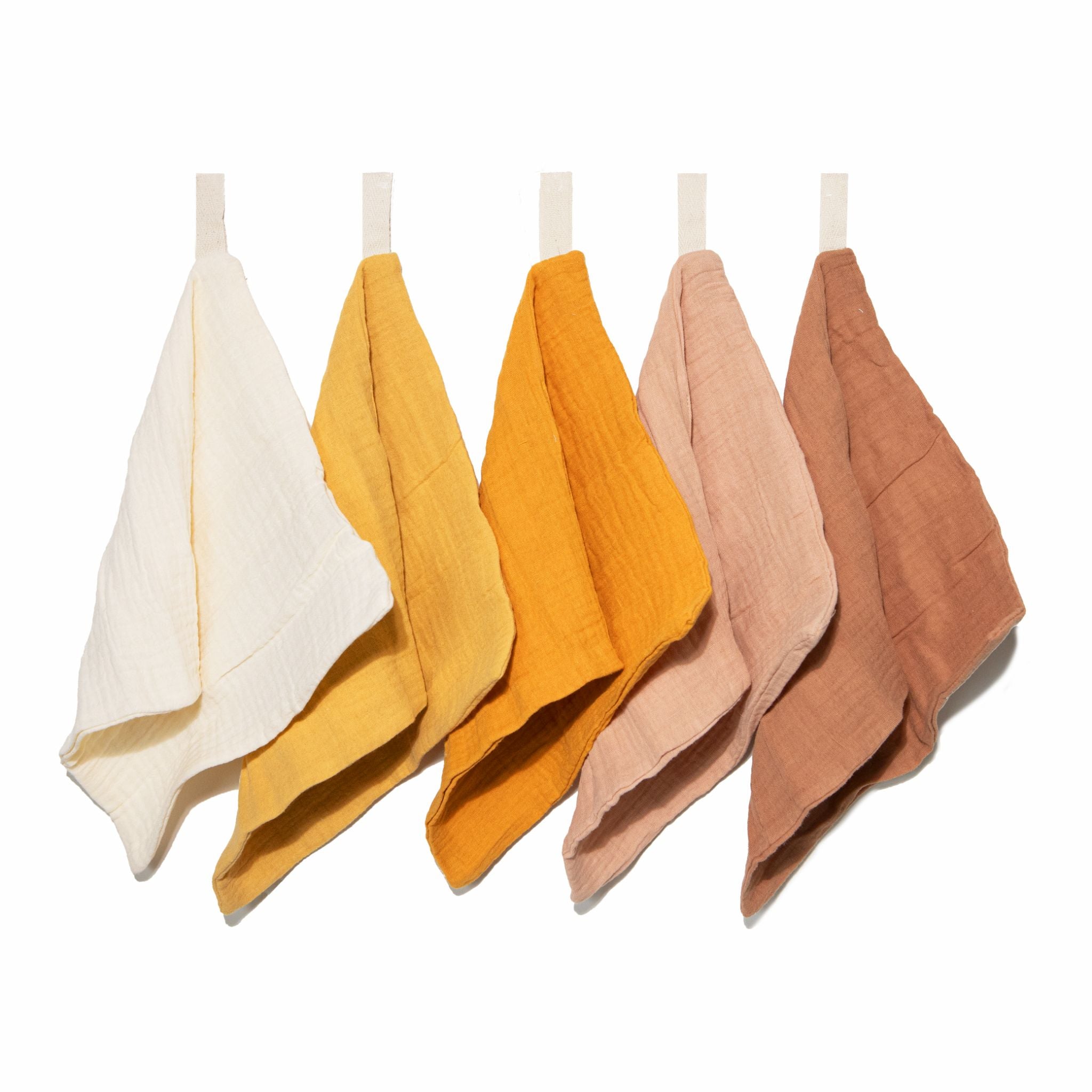 Organic Baby Wash Cloths Muslin - Golden Harvest 5 Pack