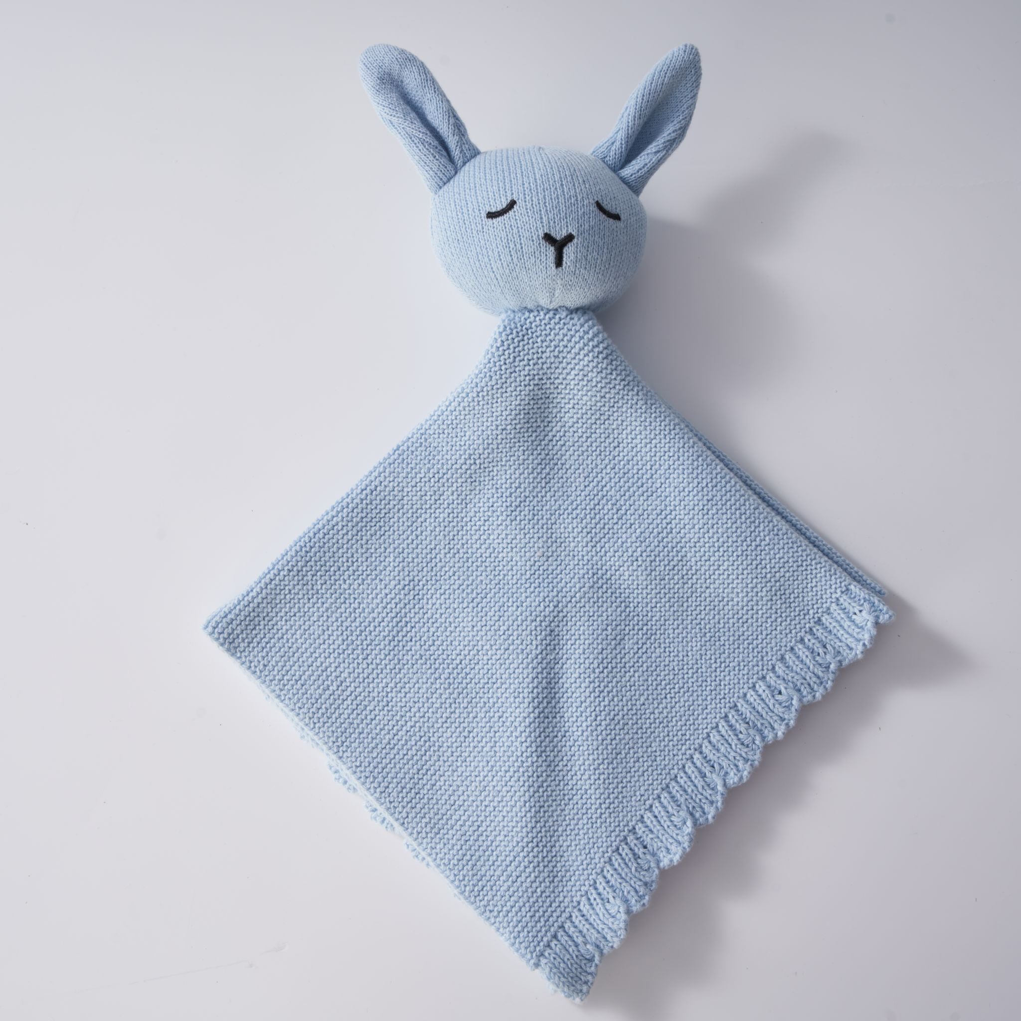 Knitted Lovey Comforter - Baby Blue