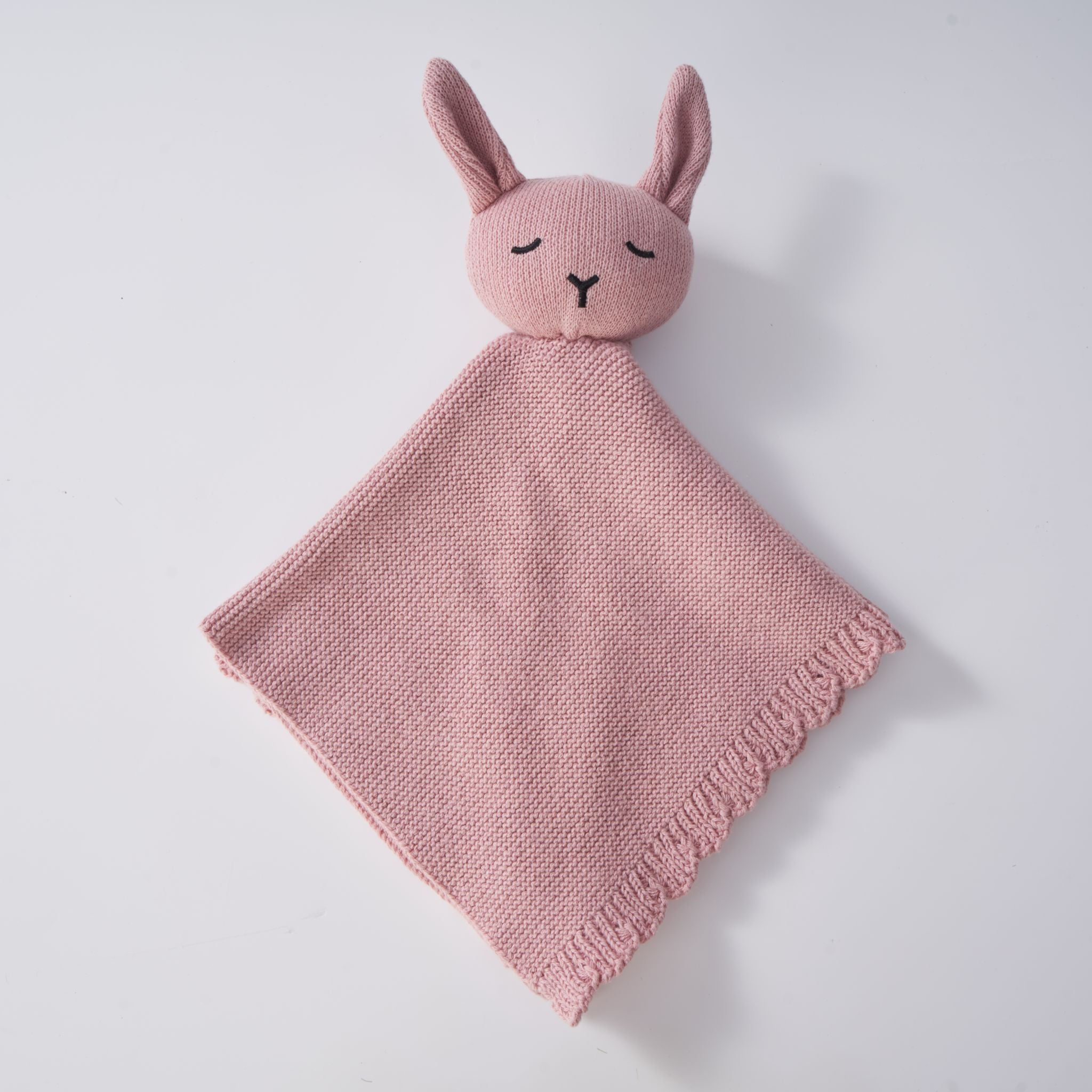 Knitted Lovey Comforter - Flamingo Pink