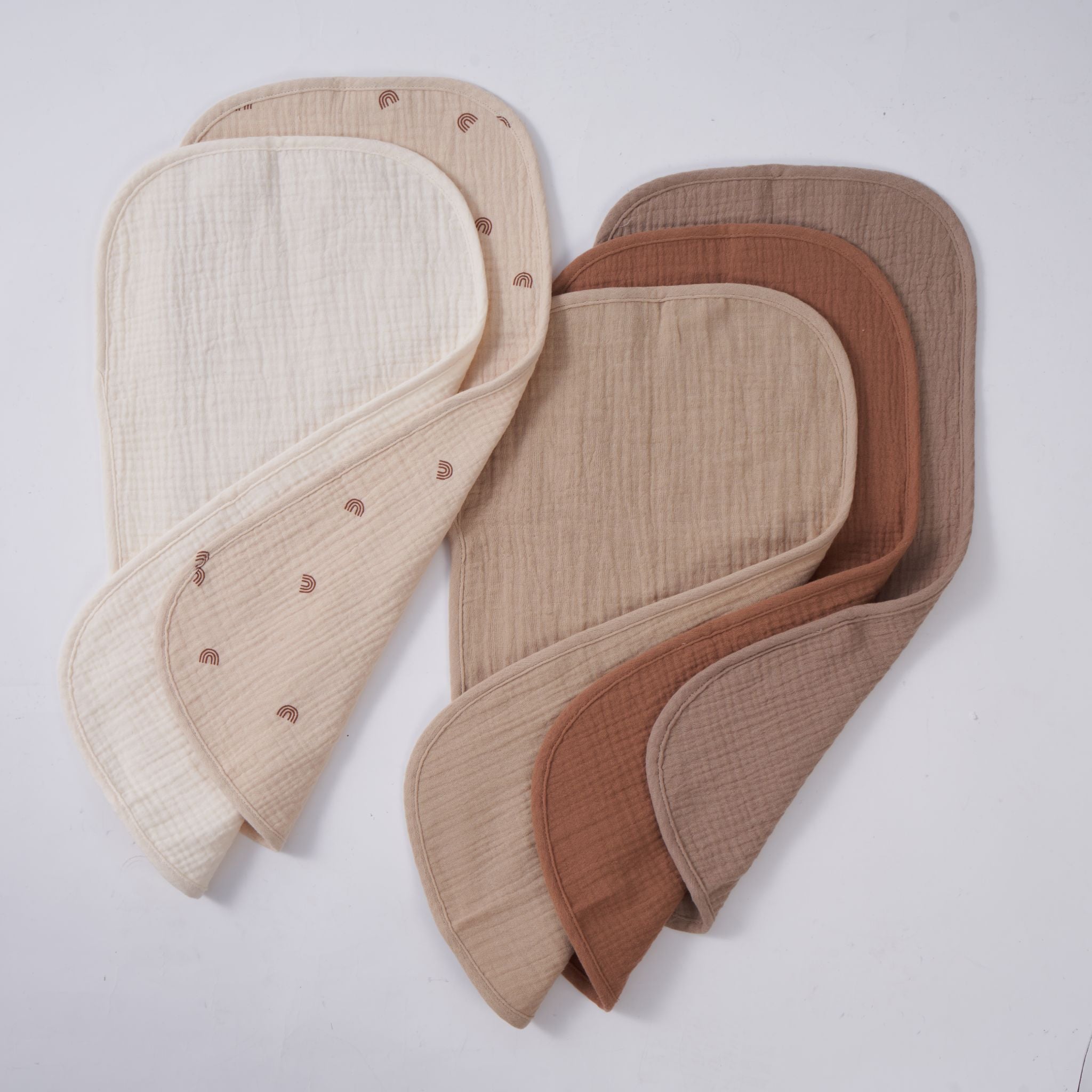 Organic Muslin Burp Cloths - Dusty Dunes 5 Pack