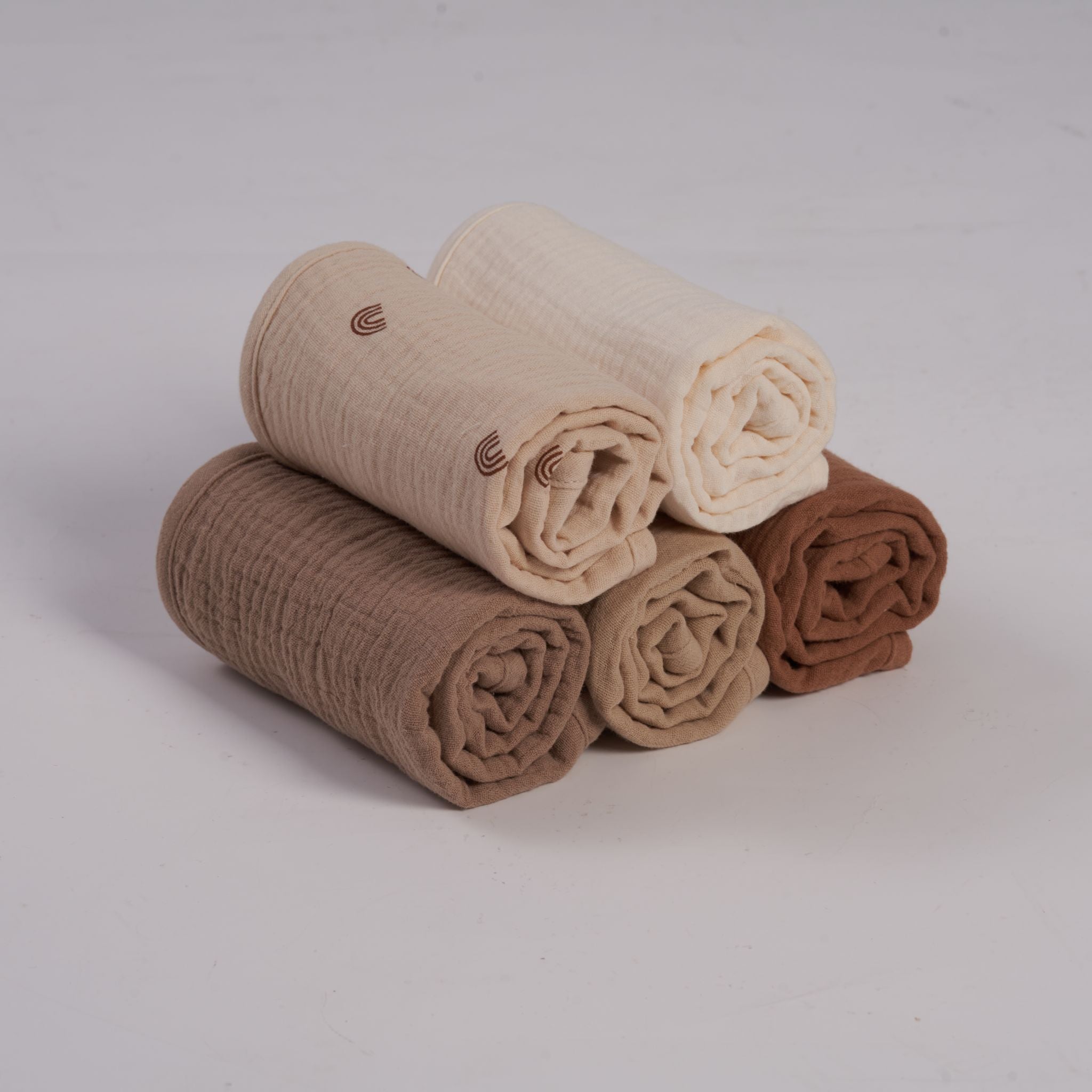 Organic Muslin Burp Cloths - Dusty Dunes 5 Pack