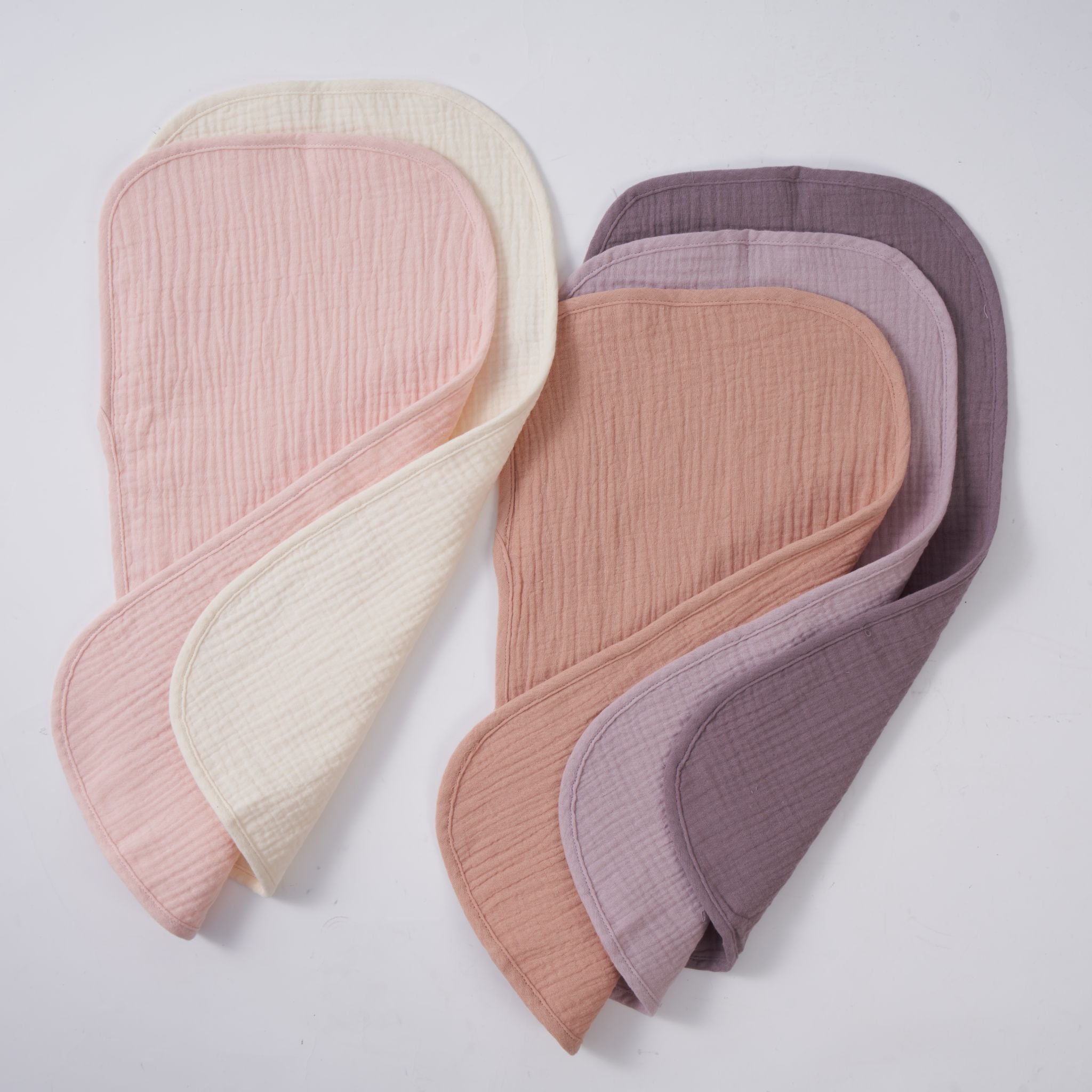 Organic Muslin Burp Cloths - Lavender Blush 5 Pack