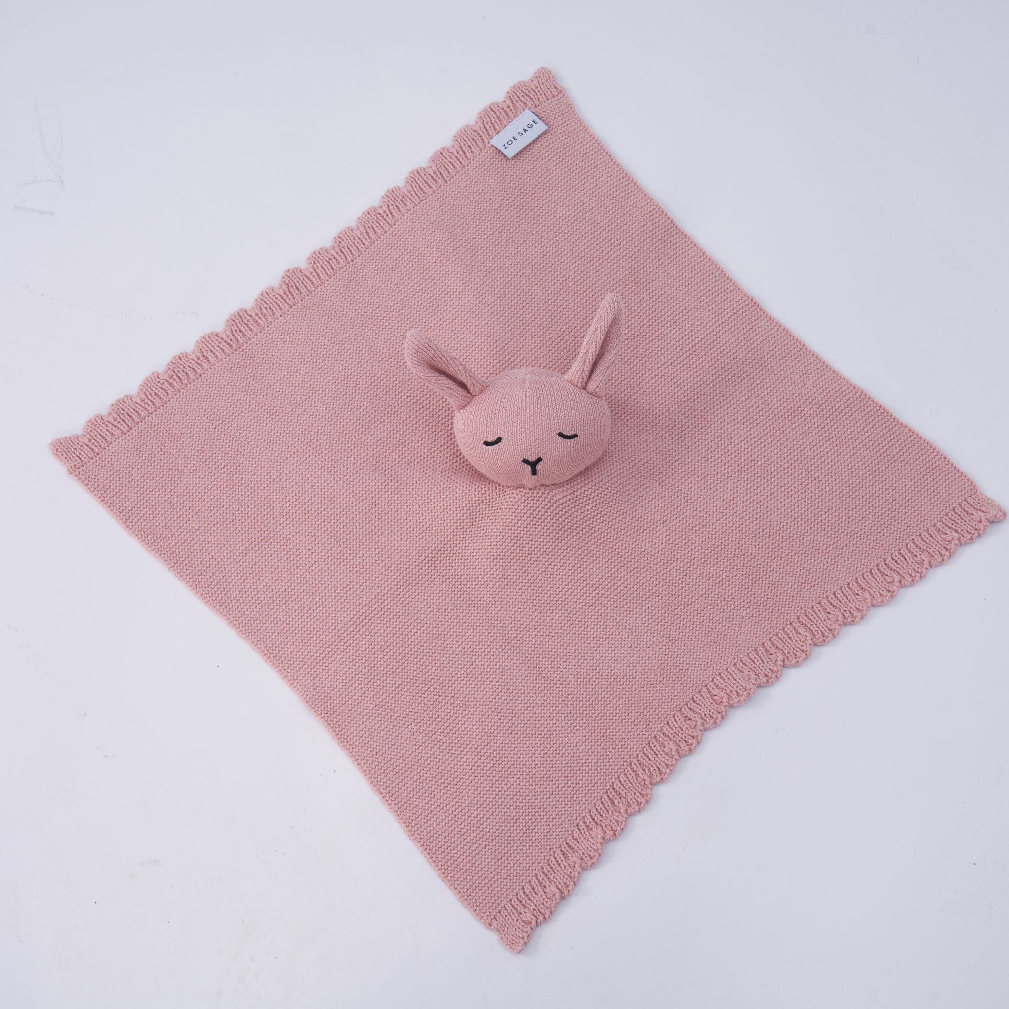 Knitted Lovey Comforter - Flamingo Pink