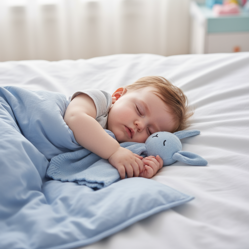 Knitted Lovey Comforter - Baby Blue