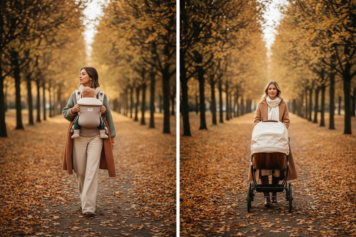 Pram or Baby Carrier? What Works Best in Cooler Weather