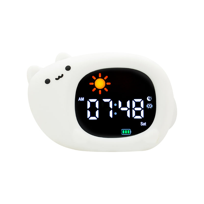 Educational Sleep Trainer Nightlight, Alarm Clock with White Noise Machine - Cat