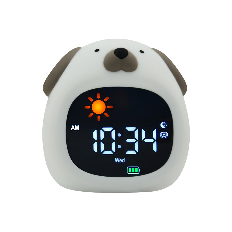 Educational Sleep Trainer Nightlight, Alarm Clock with White Noise Machine - Puppy