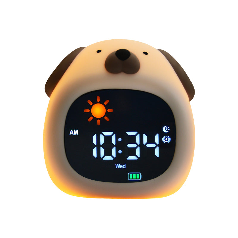 Educational Sleep Trainer Nightlight, Alarm Clock with White Noise Machine - Puppy
