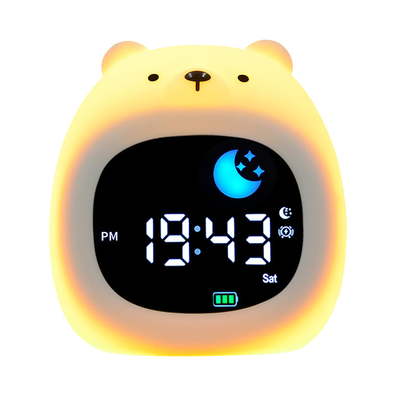 Educational Sleep Trainer Nightlight, Alarm Clock with White Noise Machine - Bear