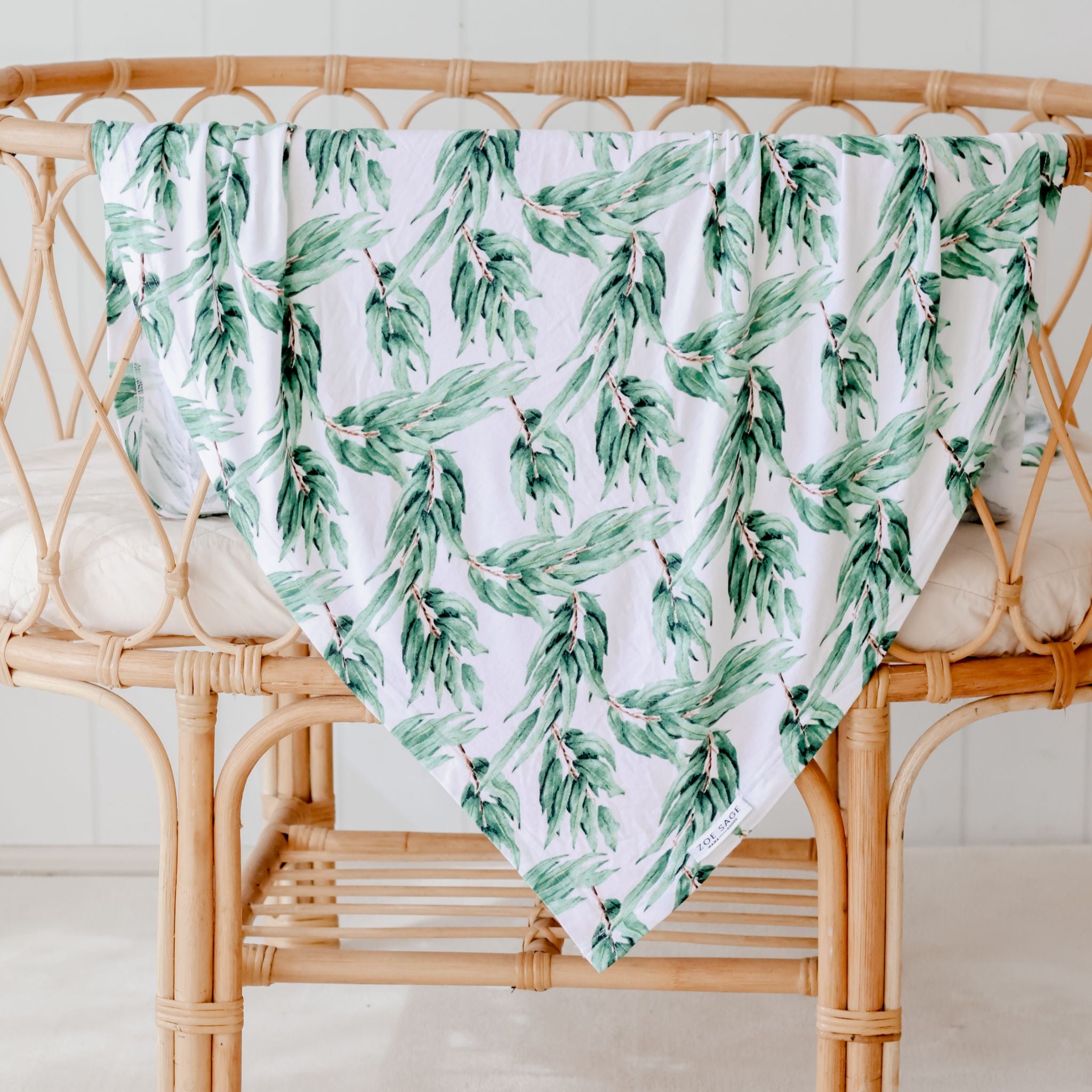 Stretchy Swaddle Baby Wrap - Blue Gum Leaf