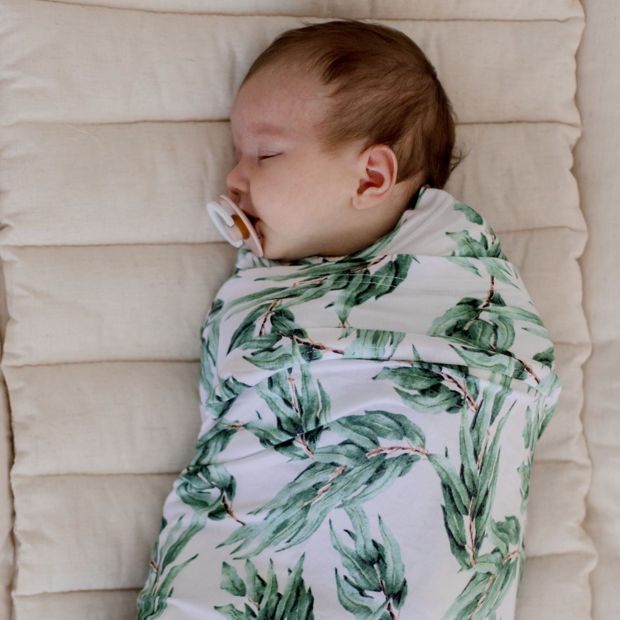 Organic Cotton Muslin Swaddle - 3pk Blue Gum Leaf – Zoe Sage