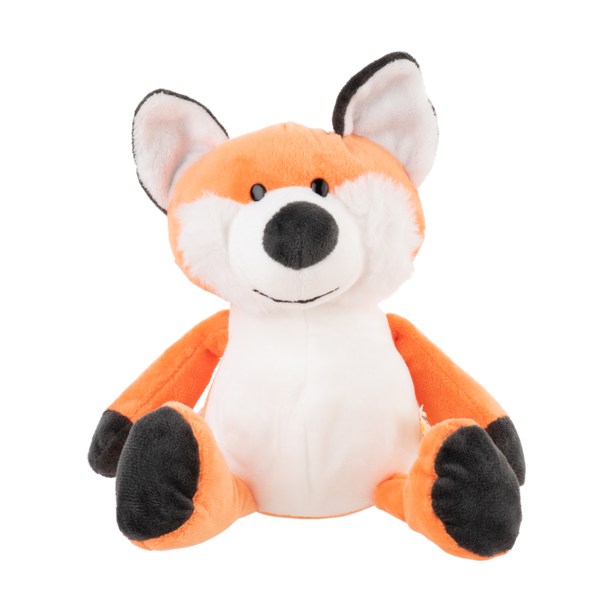 Soft plush fox toy Bruno in warm orange and cream by Zoe Sage