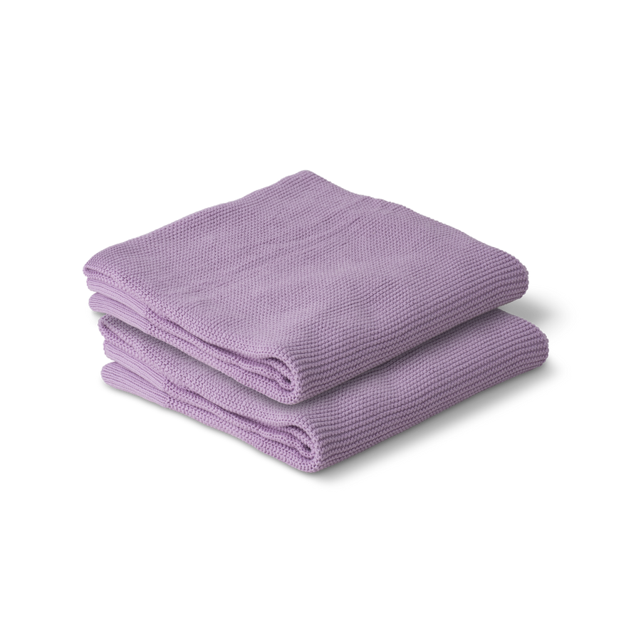 Cotton Classic Knit Baby Blanket - Lilac