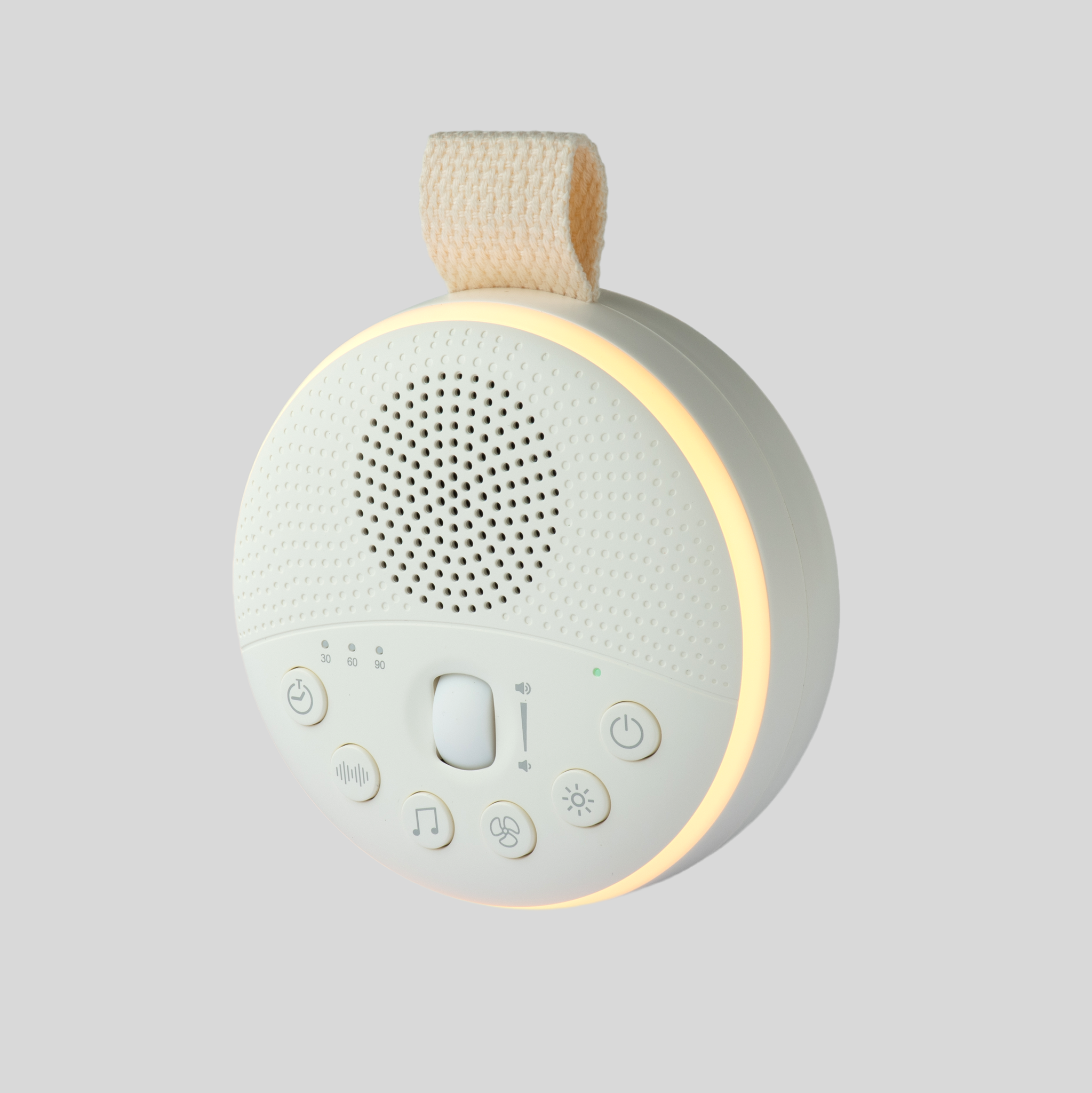Portable white noise machine with soft night light for soothing baby sleep