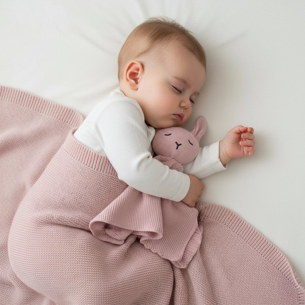 Flamingo pink baby blanket and lovey comforter set bundle by Zoe Sage