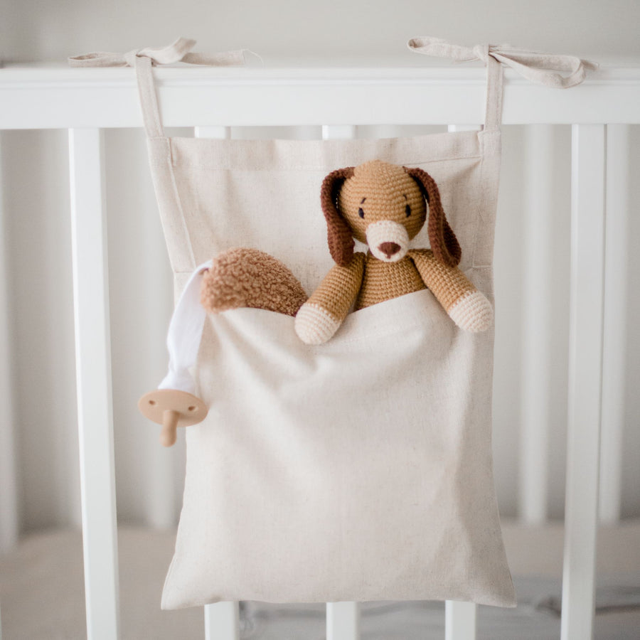 Linen Cot Organiser - Oat