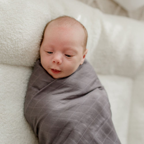 Organic Cotton Muslin Swaddle Wrap - Storm Grey