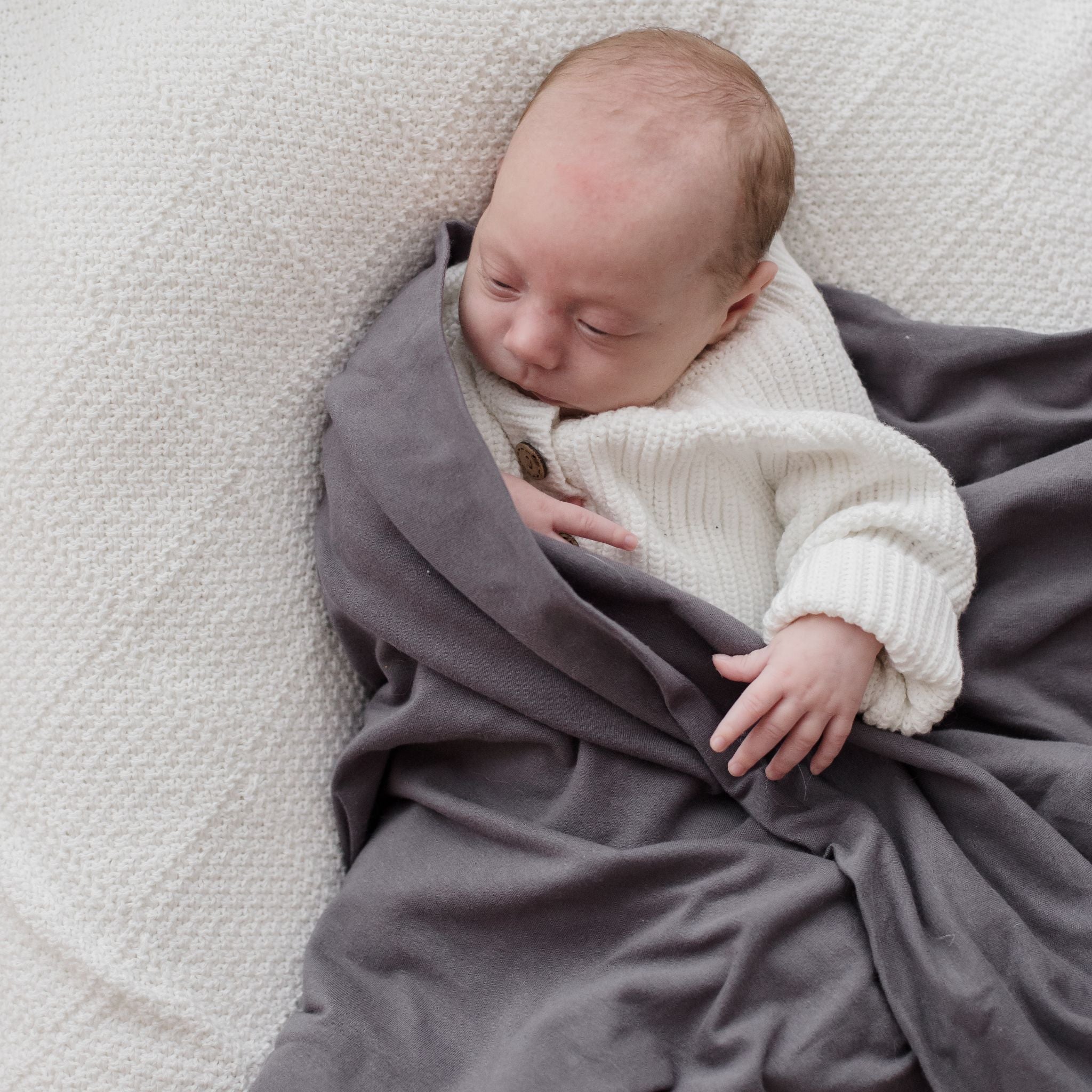 Stretch Swaddles Storm Grey, GOTS Organic Cotton 5-in-1 | Zoe Sage