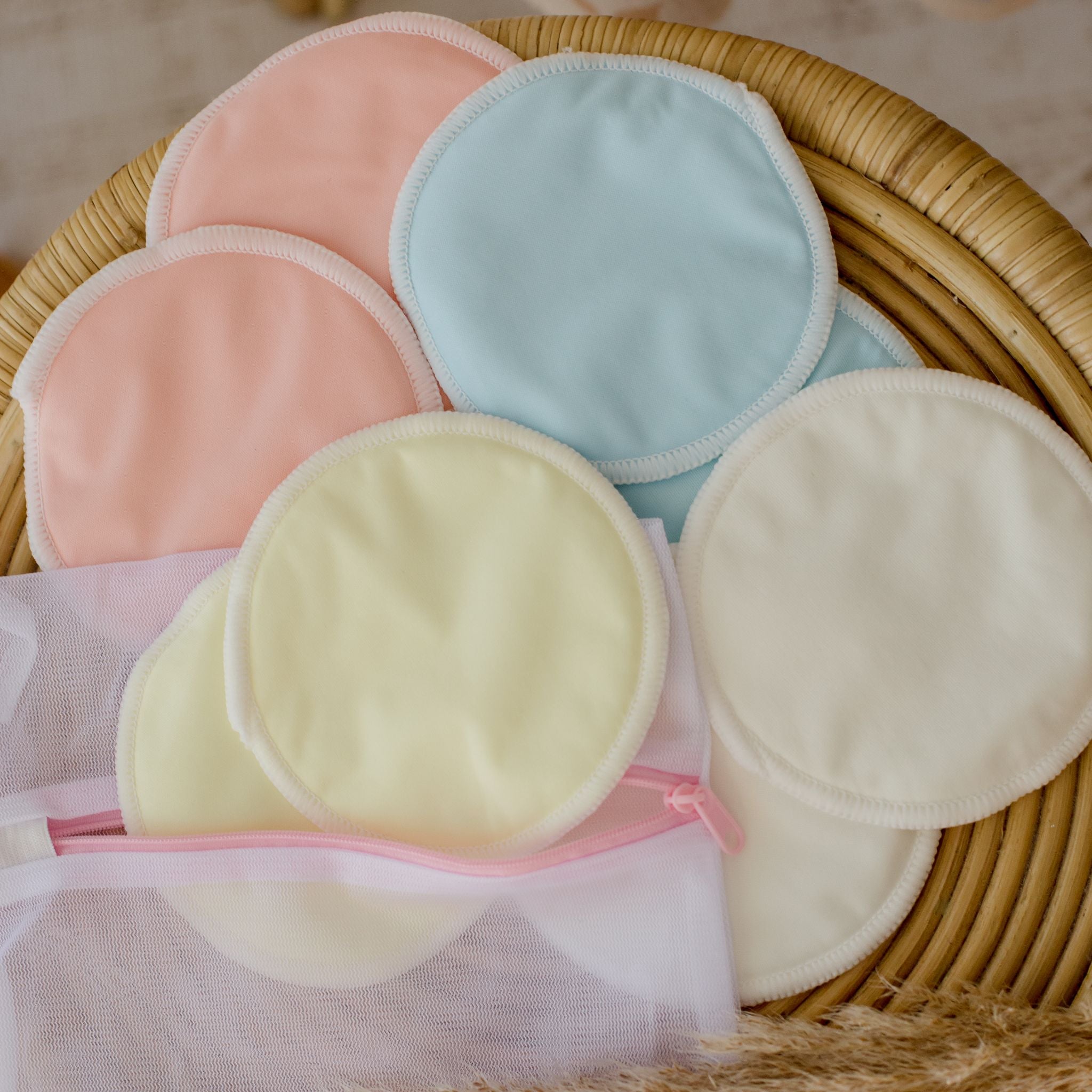 Reusable Nursing Breast Pads Organic Bamboo - Mixed Colour Bundle (8pk)