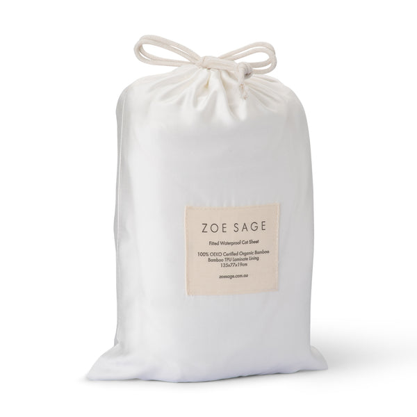 Waterproof Fitted Cot Sheet – White